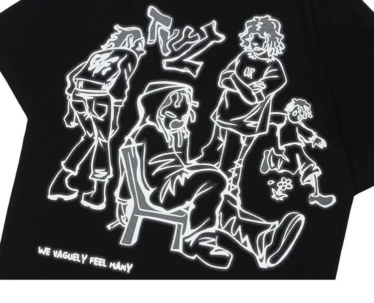 Other Streetwear Funny Anime Cartoon Graphic Oversized T-Shirt y2k Size US L / EU 52-54 / 3 - 4 Thumbnail