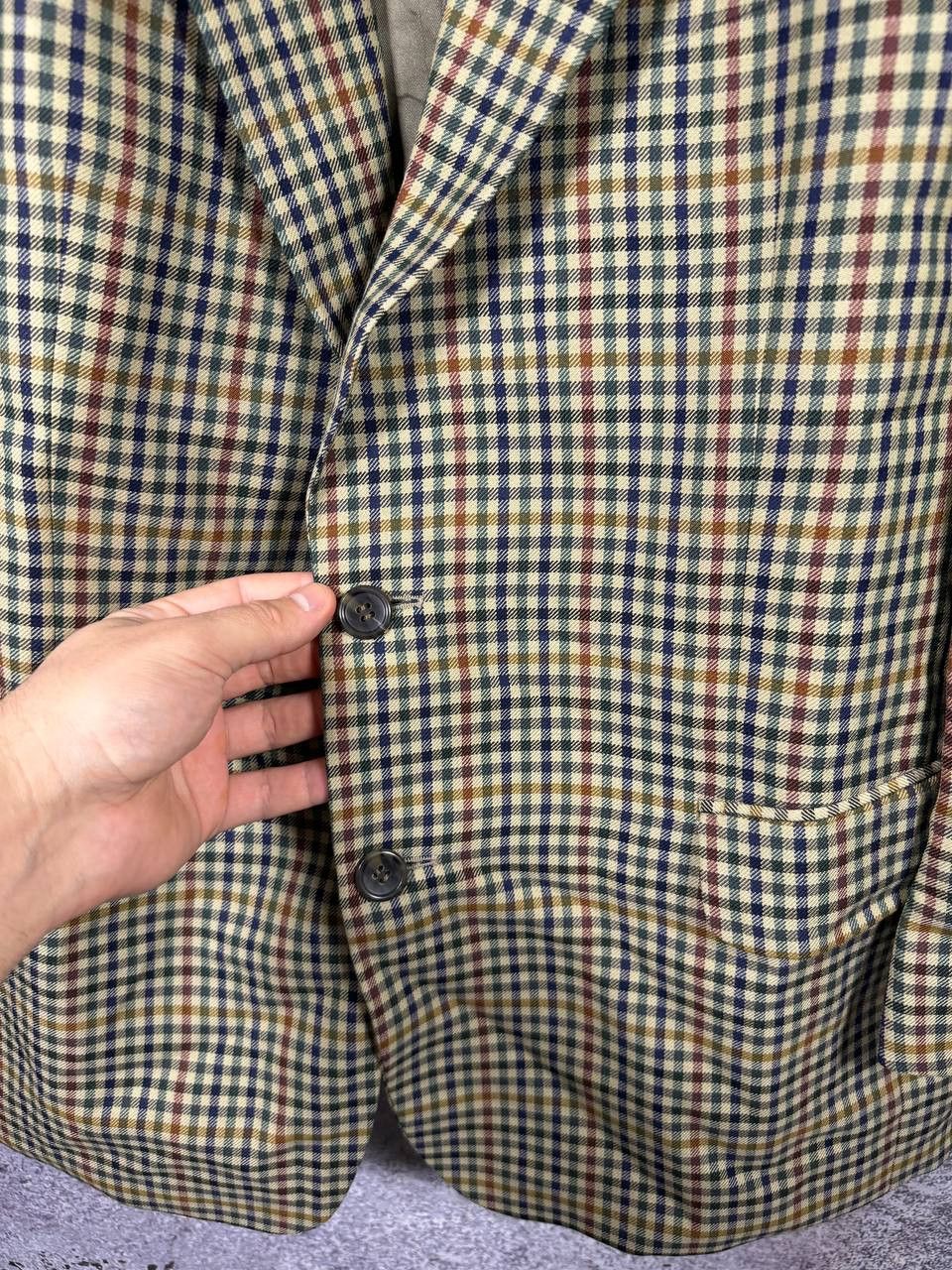 Burberry × Vintage Burberry's Vintage Plaid Check Blazer Oldmoney Men's Large Size 44R - 11 Thumbnail