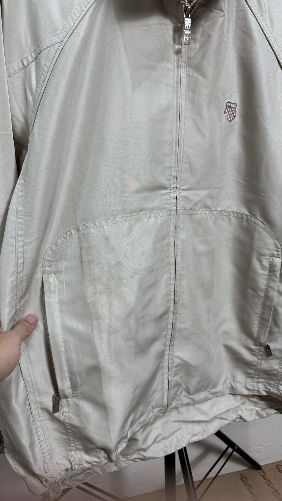 K-Swiss K Swiss Off White Windbreaker Jacket Size US M / EU 48-50 / 2 - 10 Thumbnail