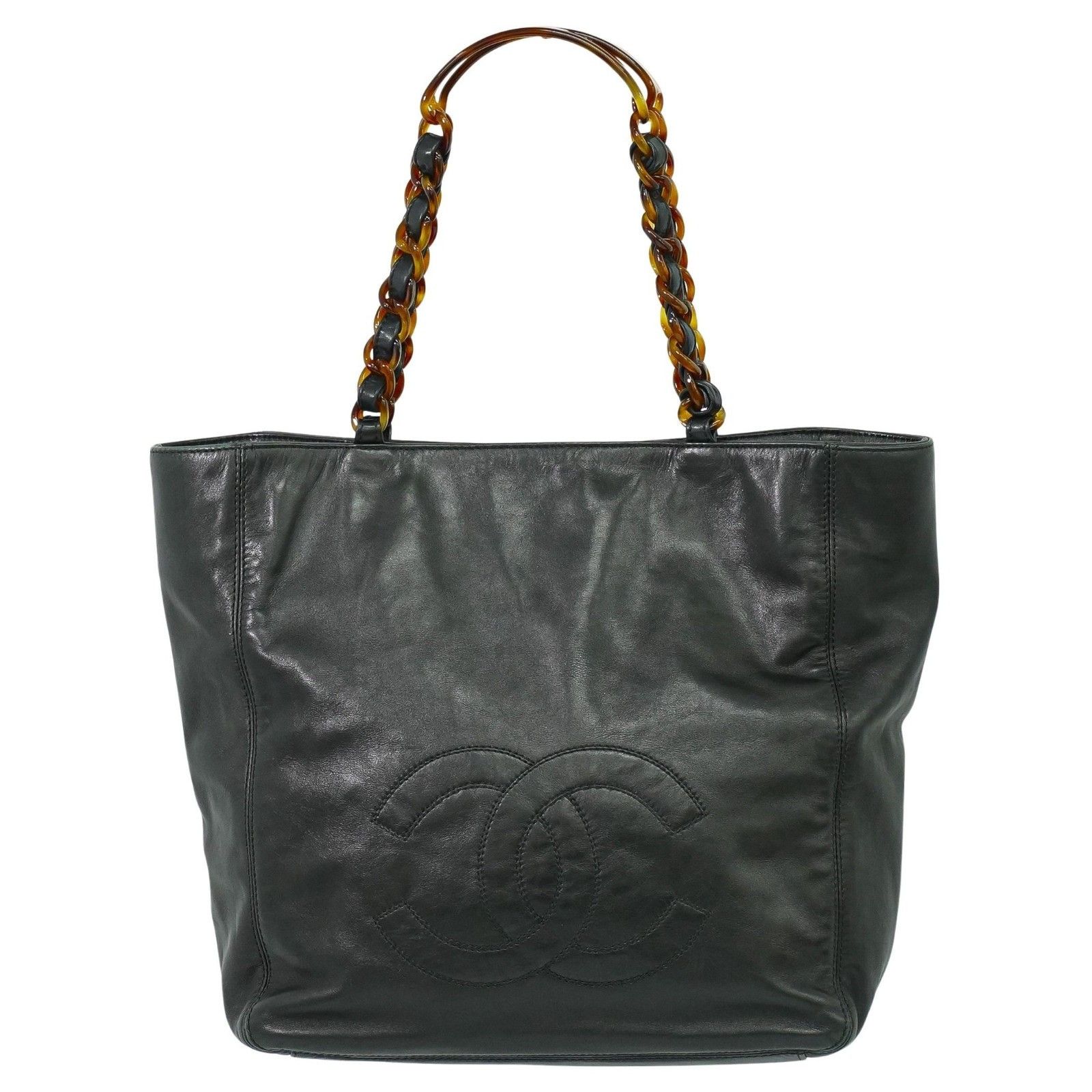 Chanel Chanel Vintage CC Resin Chain Tote Leather Size ONE SIZE - 1 Thumbnail