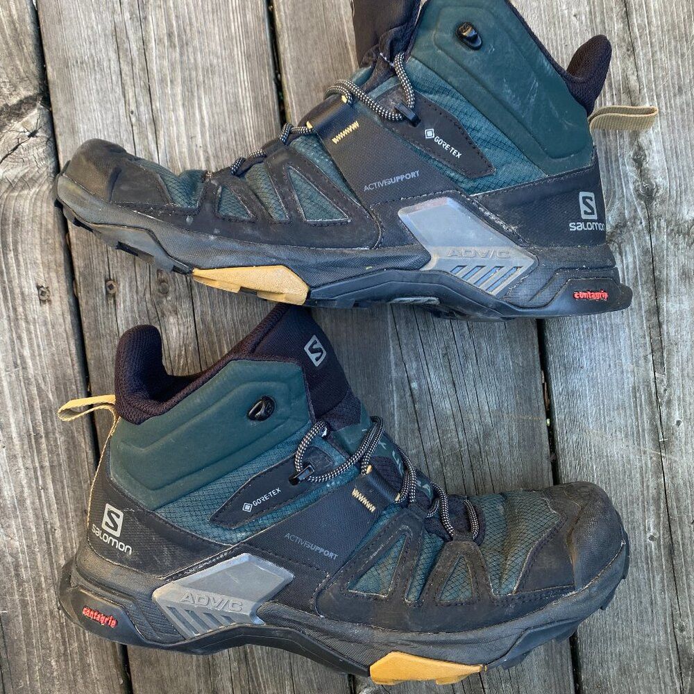 Salomon Salomon X Ultra 4 Mid Gore-Tex Hiking Boots Black Green Siz Size US 11.5 / EU 44-45 - 2 Thumbnail