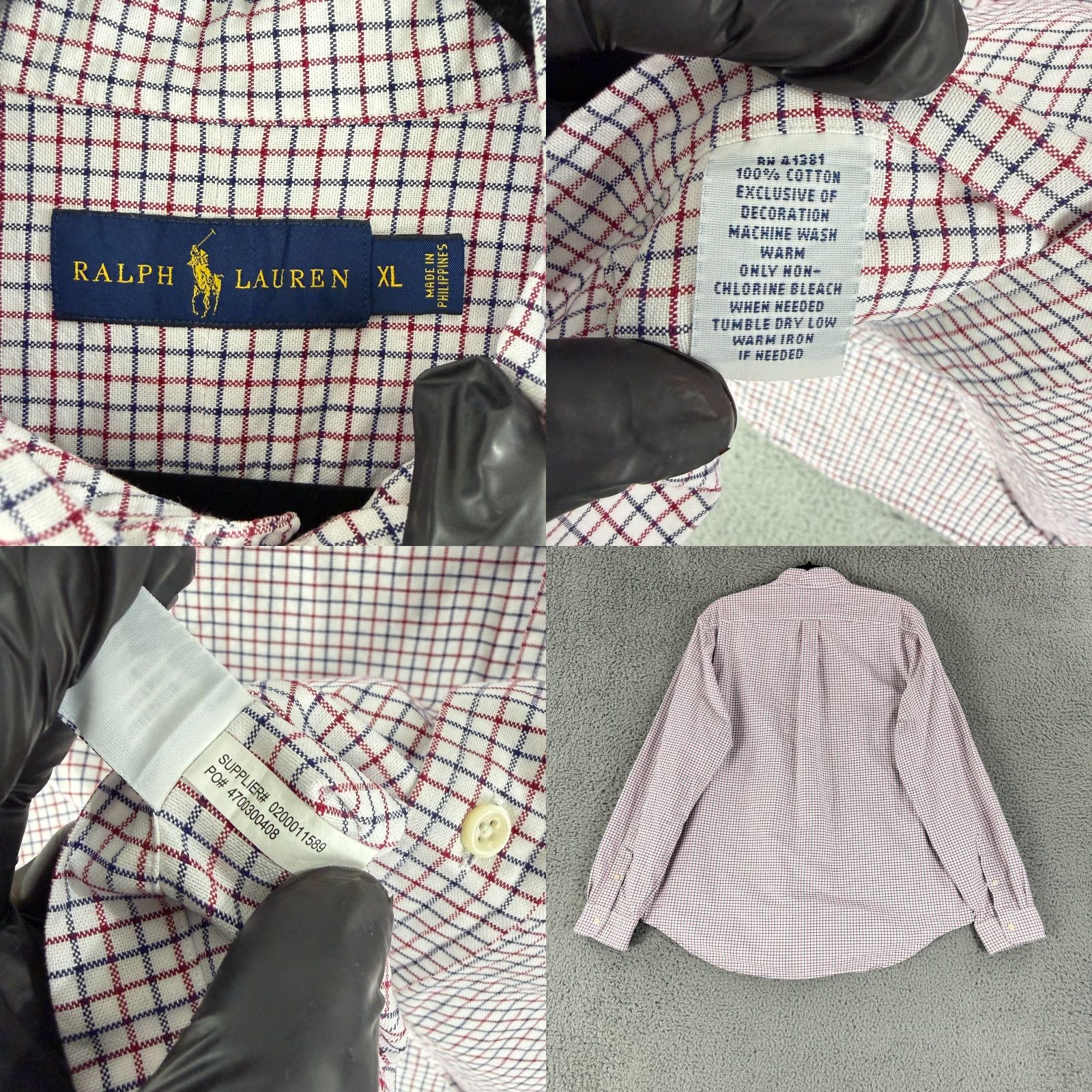 Ralph Lauren Ralph Lauren Button-Down Shirt Mens XL Blue Red Check Print Cotton LS Dress Shirt Size US XL / EU 56 / 4 - 8 Thumbnail