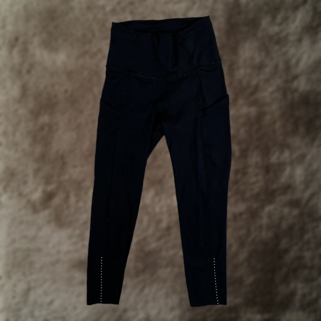Lululemon Lululemon Women's Black High Rise Ankle Pocket Leggings Reflective Yoga 2 Pants Slim Activewear Size 26" / US 2 / IT 38 - 1 Thumbnail