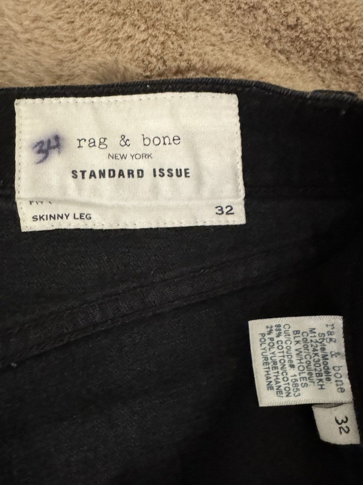 Rag & Bone Rag & Bone - Black Distressed Denim Size US 32 / EU 48 - 5 Thumbnail