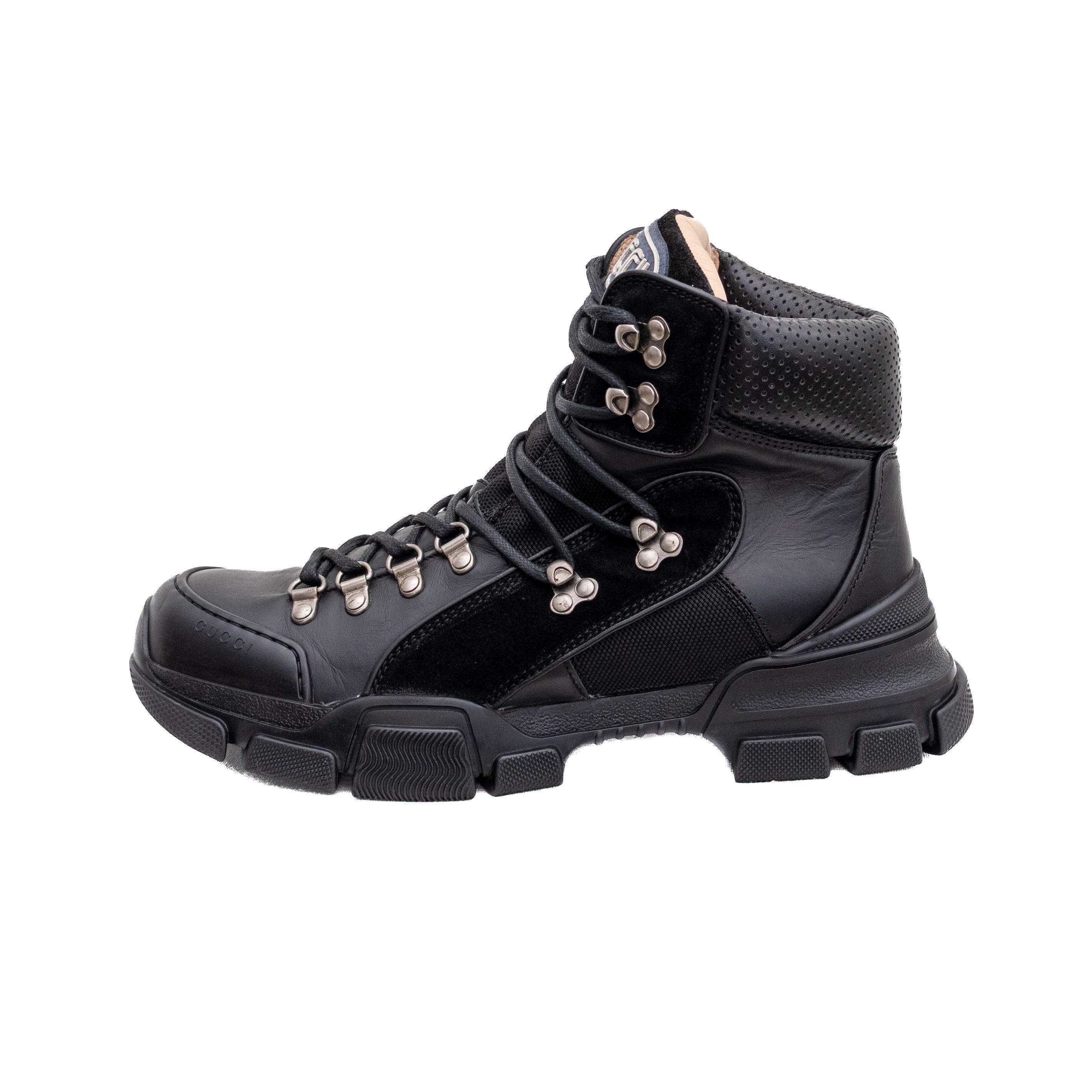 Gucci Gucci Flashtrek Black Leather High Top Hiking Boots SZ 8 Size US 8 / EU 41 - 2 Thumbnail