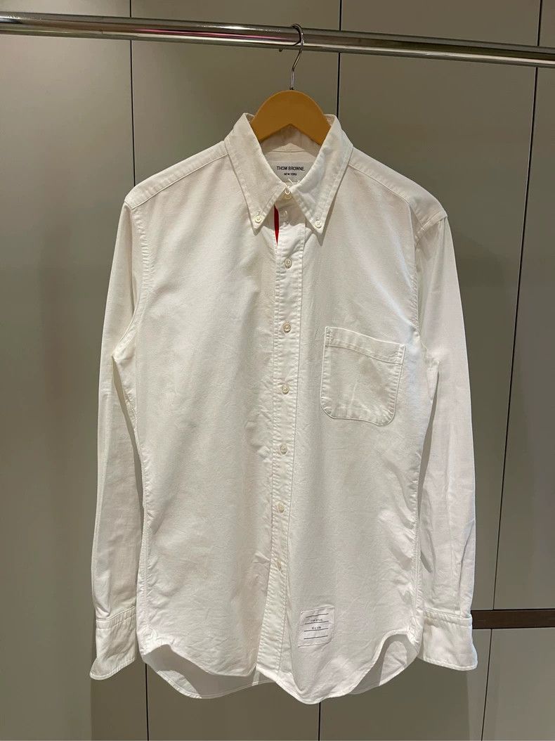 Thom Browne Thom browne White striped long-sleeved shirt 2504-Nextarrow Size US M / EU 48-50 / 2 - 2 Thumbnail