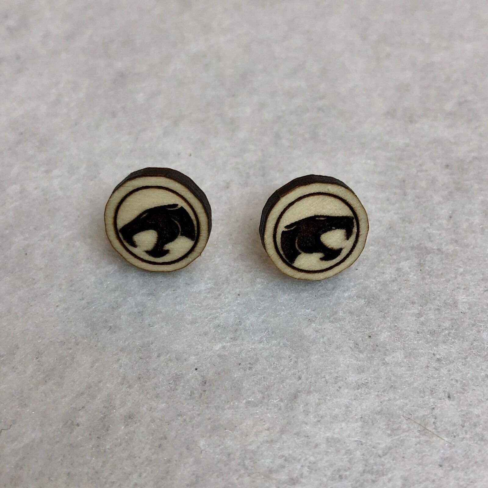 Other Thundercats Logo Wood Stud Earrings Size ONE SIZE - 3 Thumbnail