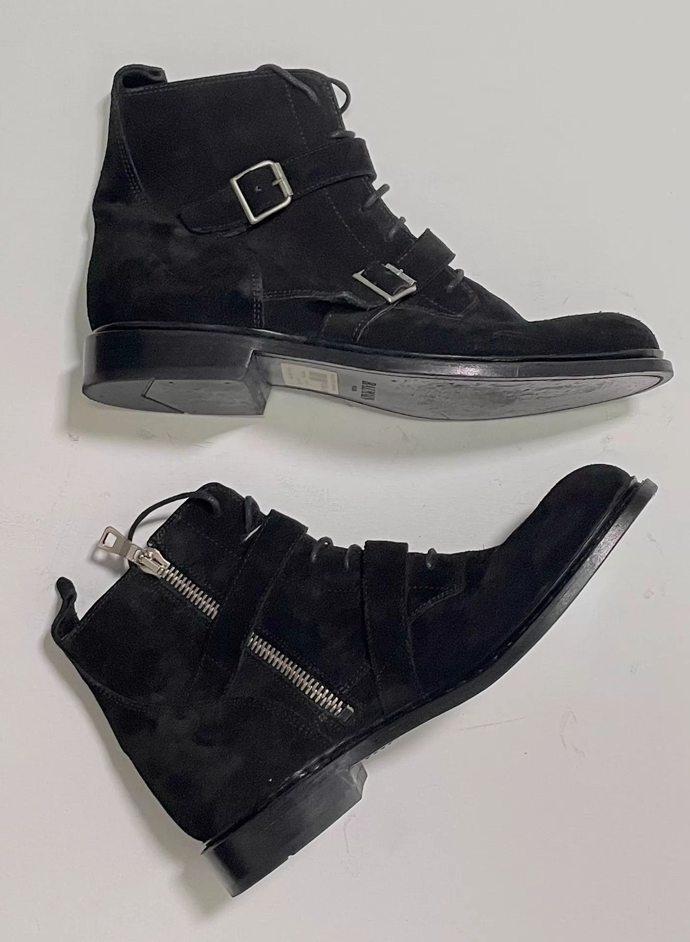 Balmain Balmain Suede Buckle Combat Boots w/ Lampo Zipper 42 Size US 9 / EU 42 - 1 Thumbnail