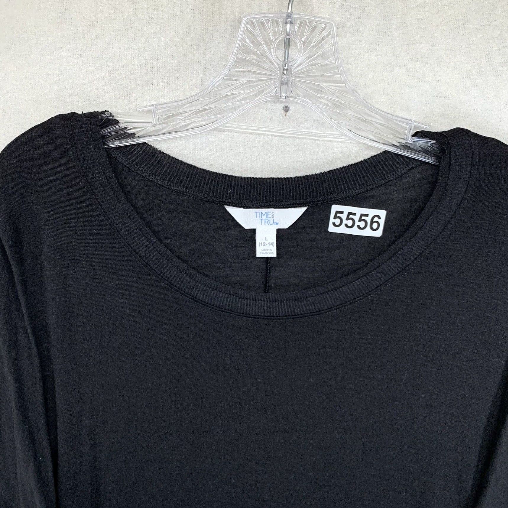 Vintage VINTAGE Time and Tru Women's Tunic Shirt Large Black Long Sleeve Classic Fitted Soft Size L / US 10 / IT 46 - 4 Thumbnail