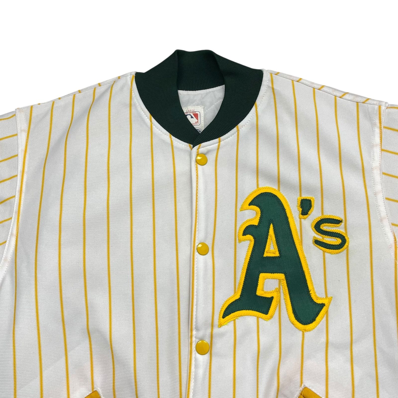 MLB VTG 90s OAKLAND ATHLETICS A’S FELCO PINSTRIPE BOMBER JACKET Size US L / EU 52-54 / 3 - 2 Thumbnail