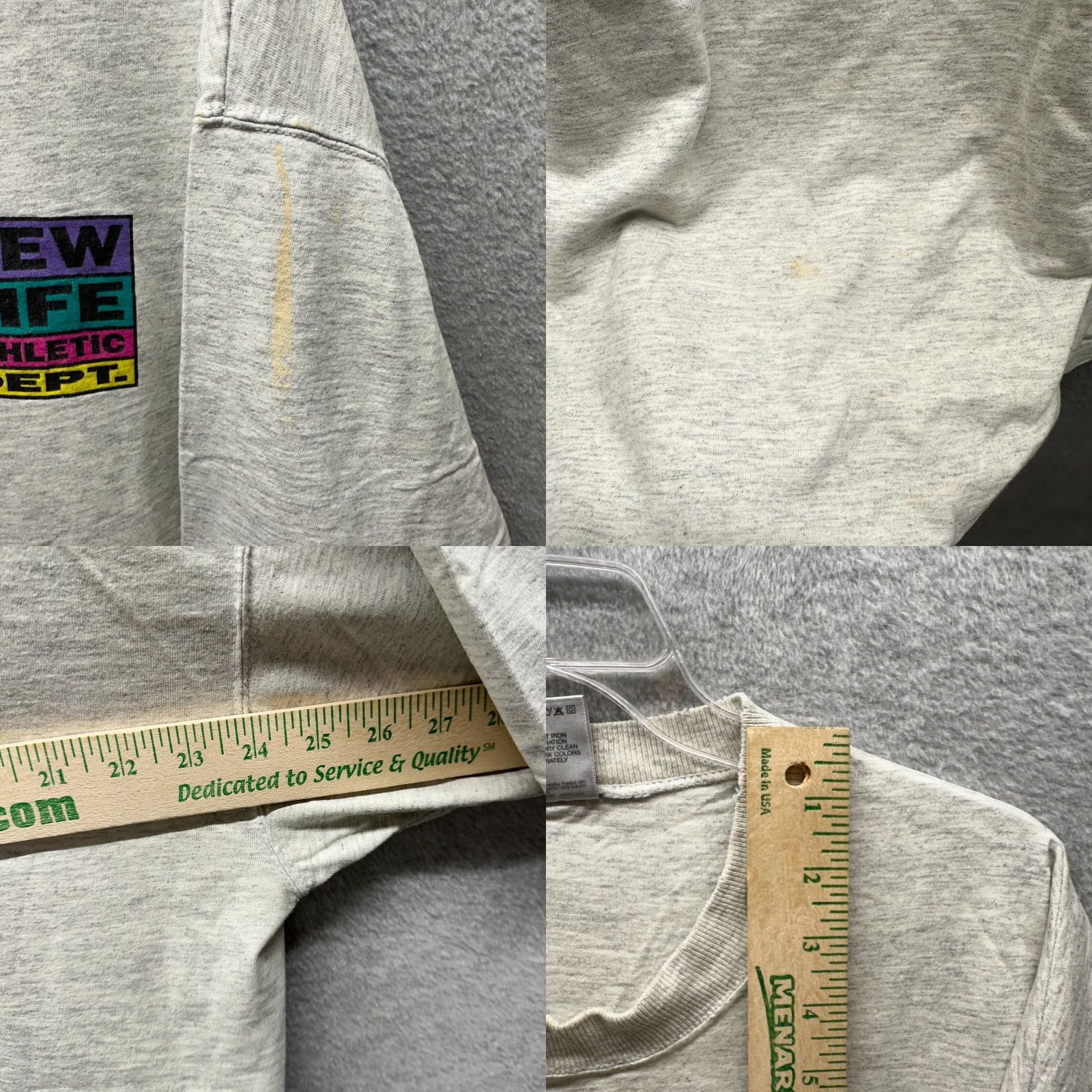 Fruit Of The Loom VINTAGE Fruit of the Loom Shirt Mens XL Gray 80s School Classic T-Shirt Size US XL / EU 56 / 4 - 8 Thumbnail