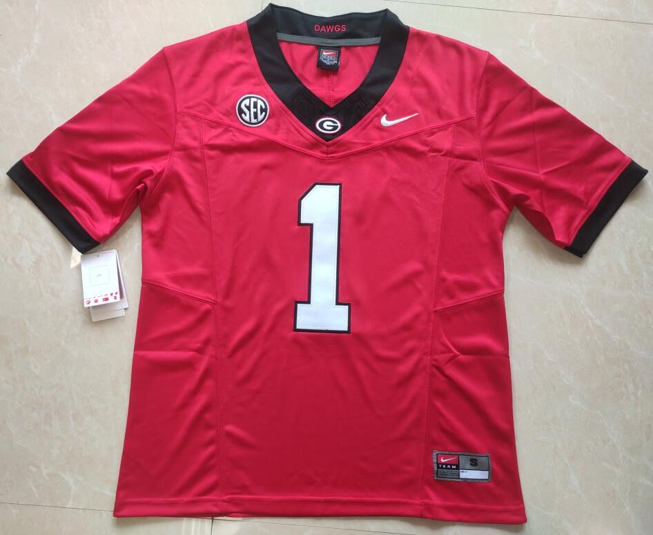 Other Men UGA Georgia Bulldogs #1 Trevor Etienne Red jerseys Size US M / EU 48-50 / 2 - 3 Thumbnail