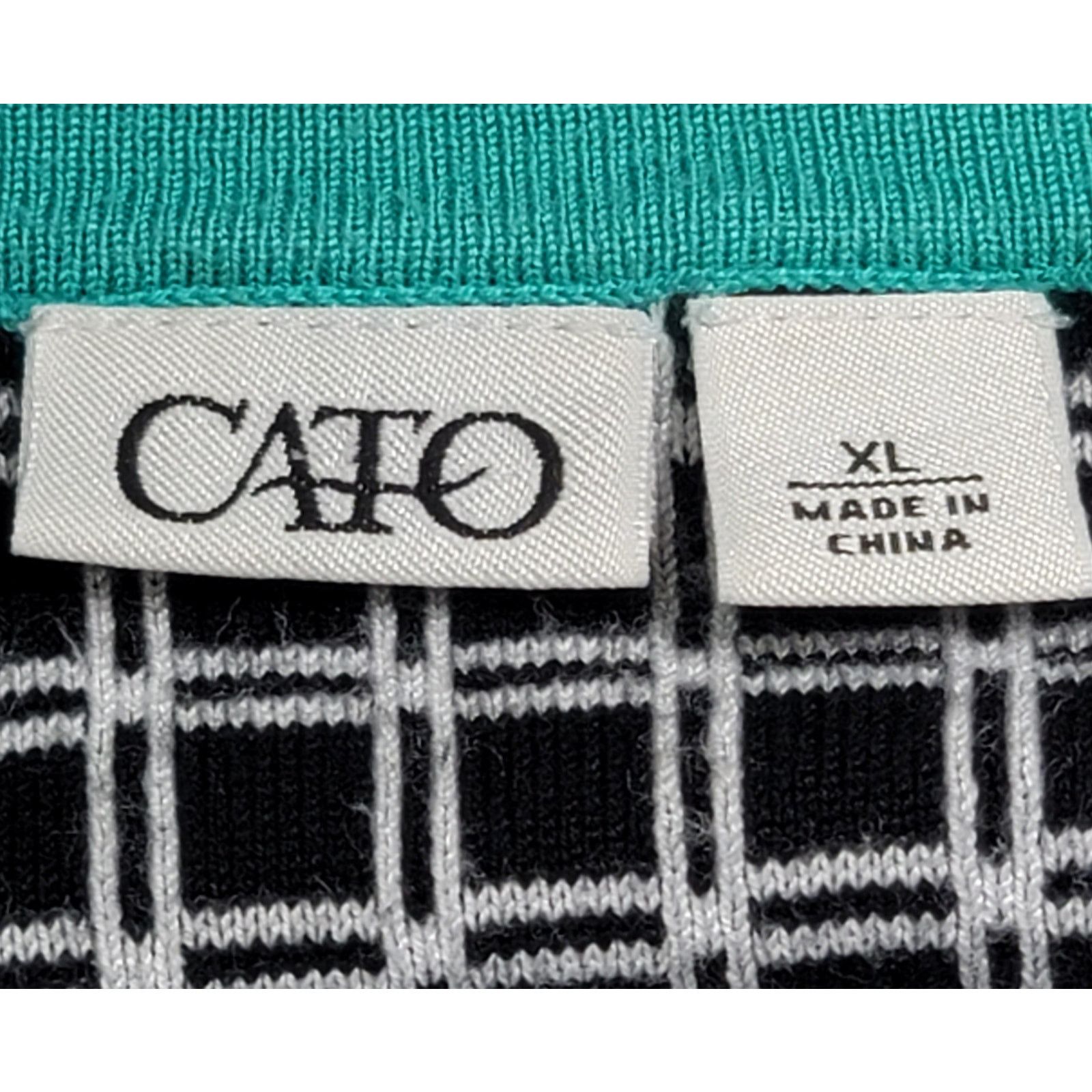 Other Cato Black White Check Round Neck Sweater Top XL Soft Size XL / US 12-14 / IT 48-50 - 3 Thumbnail
