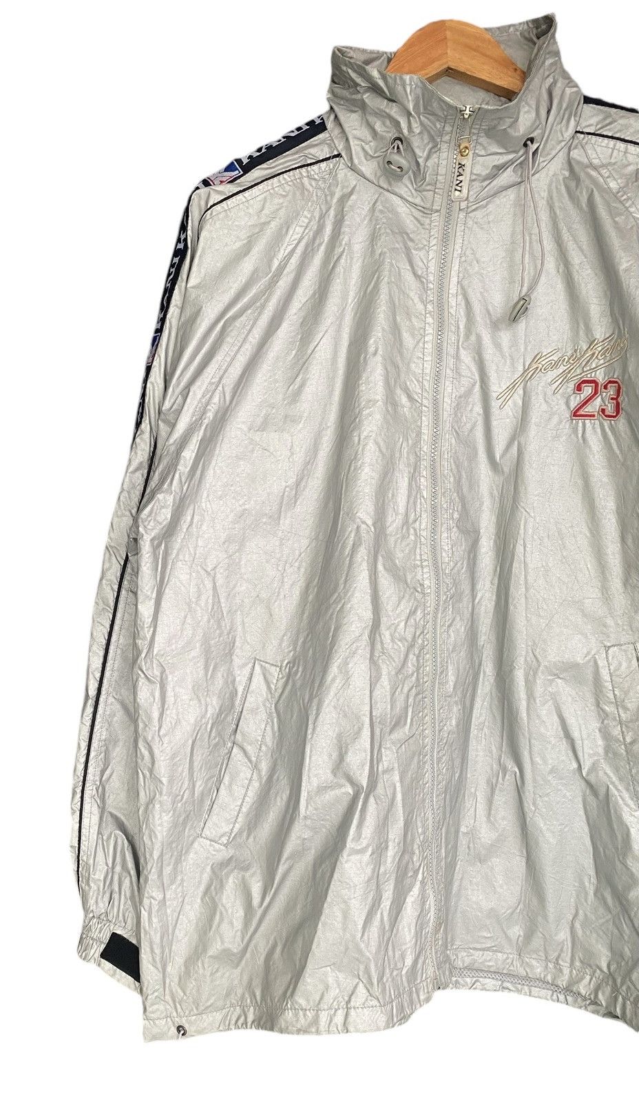 Vintage Rare KARL KANI Side Tape Light Zipper Jacket Hoodie (L) Size US L / EU 52-54 / 3 - 3 Thumbnail