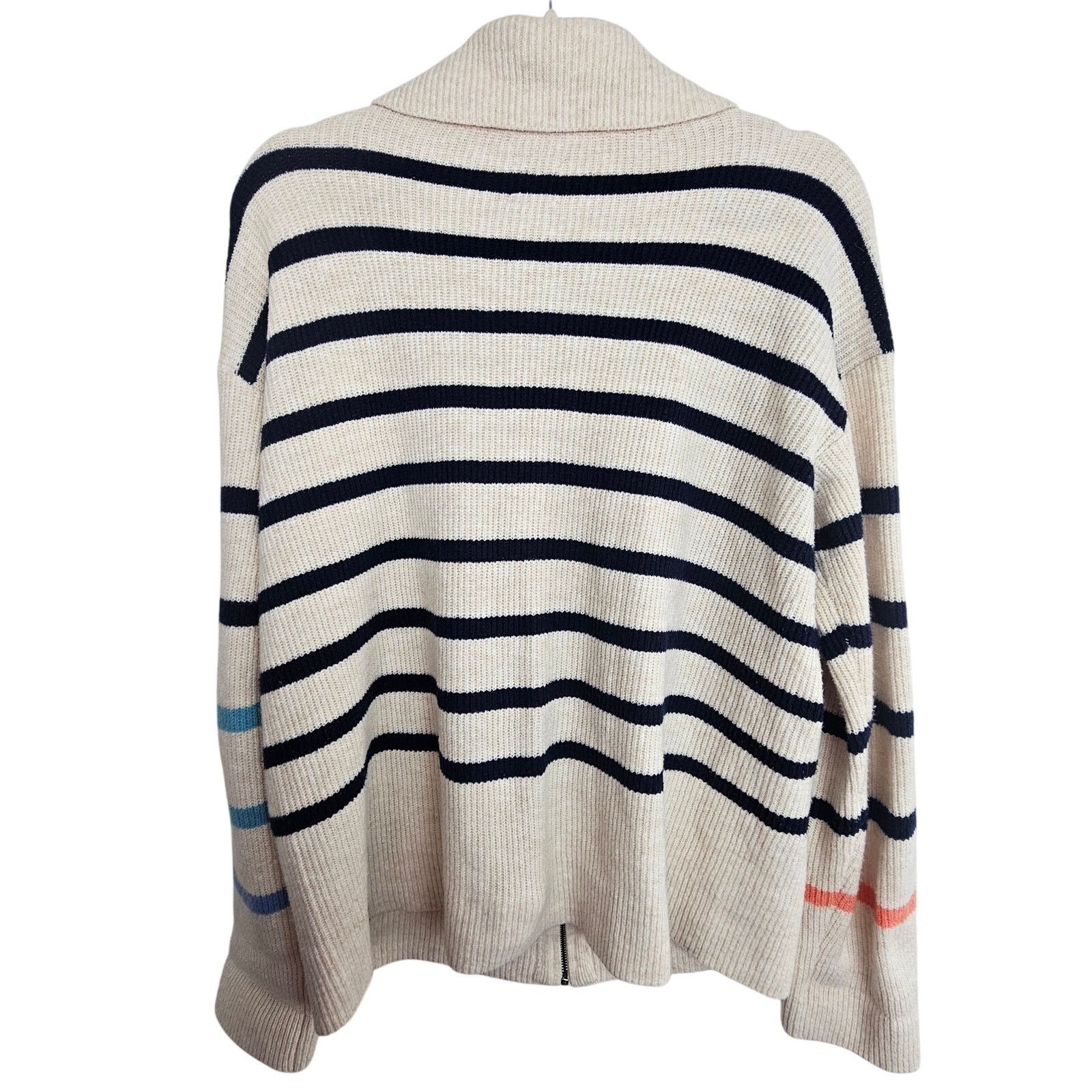 NIC+ZOE Nic+ Zoe Womens Sailors Stripe Full Zip Cardigan Sweater L Size L / US 10 / IT 46 - 11 Thumbnail