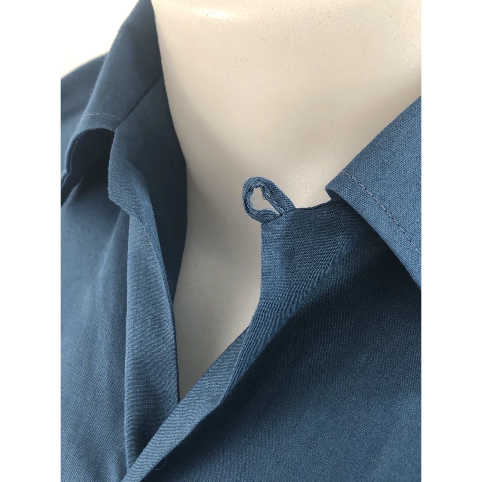 Arrow ARROW Shirt 15.5/15.5 Blue Embroidered CROWN Sanforized Decton Loop Collar Men Long Sleeve Button-Up Vintage Size US L / EU 52-54 / 3 - 4 Thumbnail