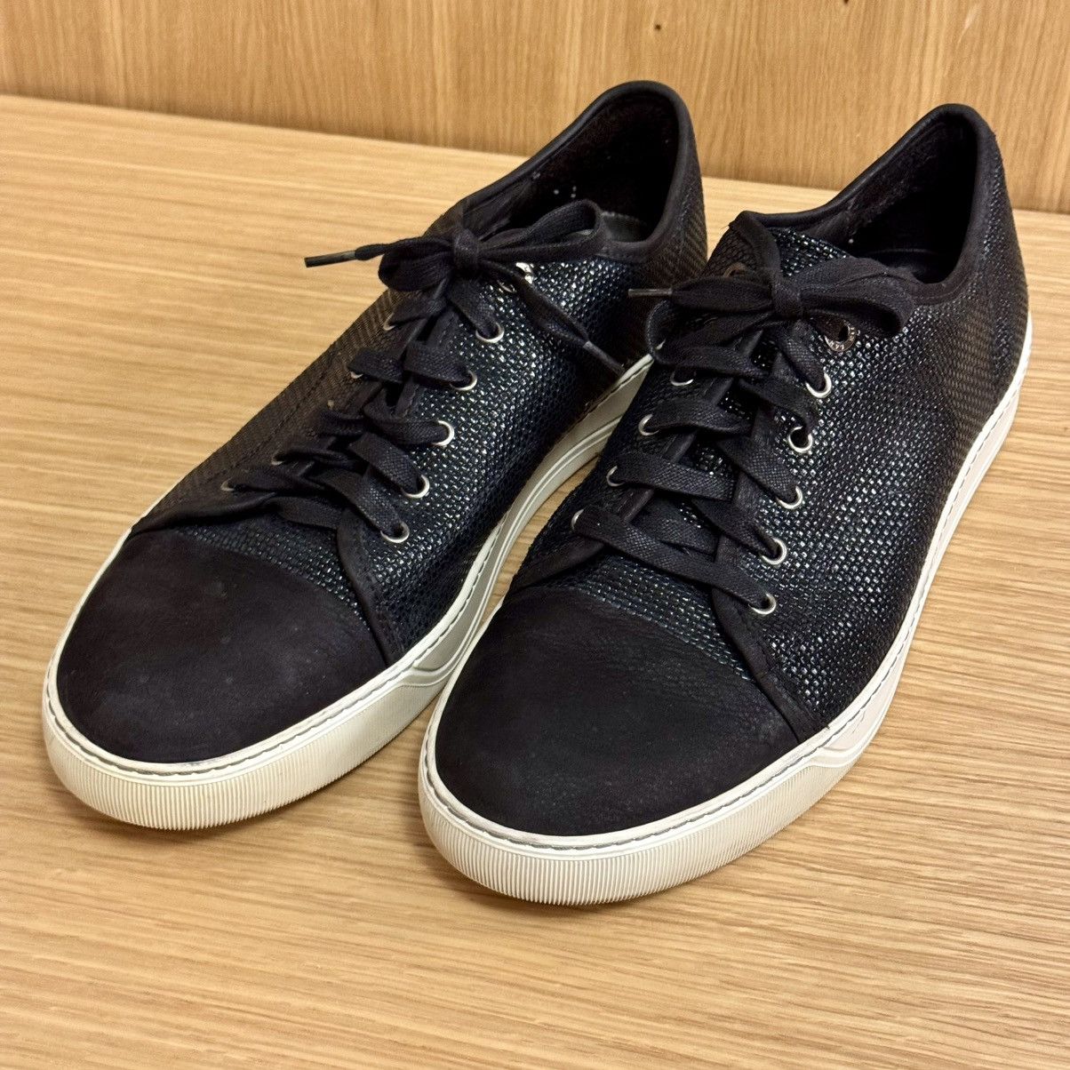 Lanvin Lanvin DBB1 Black Textured Leather Sneakers Mens UK12/US13 Size US 13 / EU 46 - 1 Thumbnail
