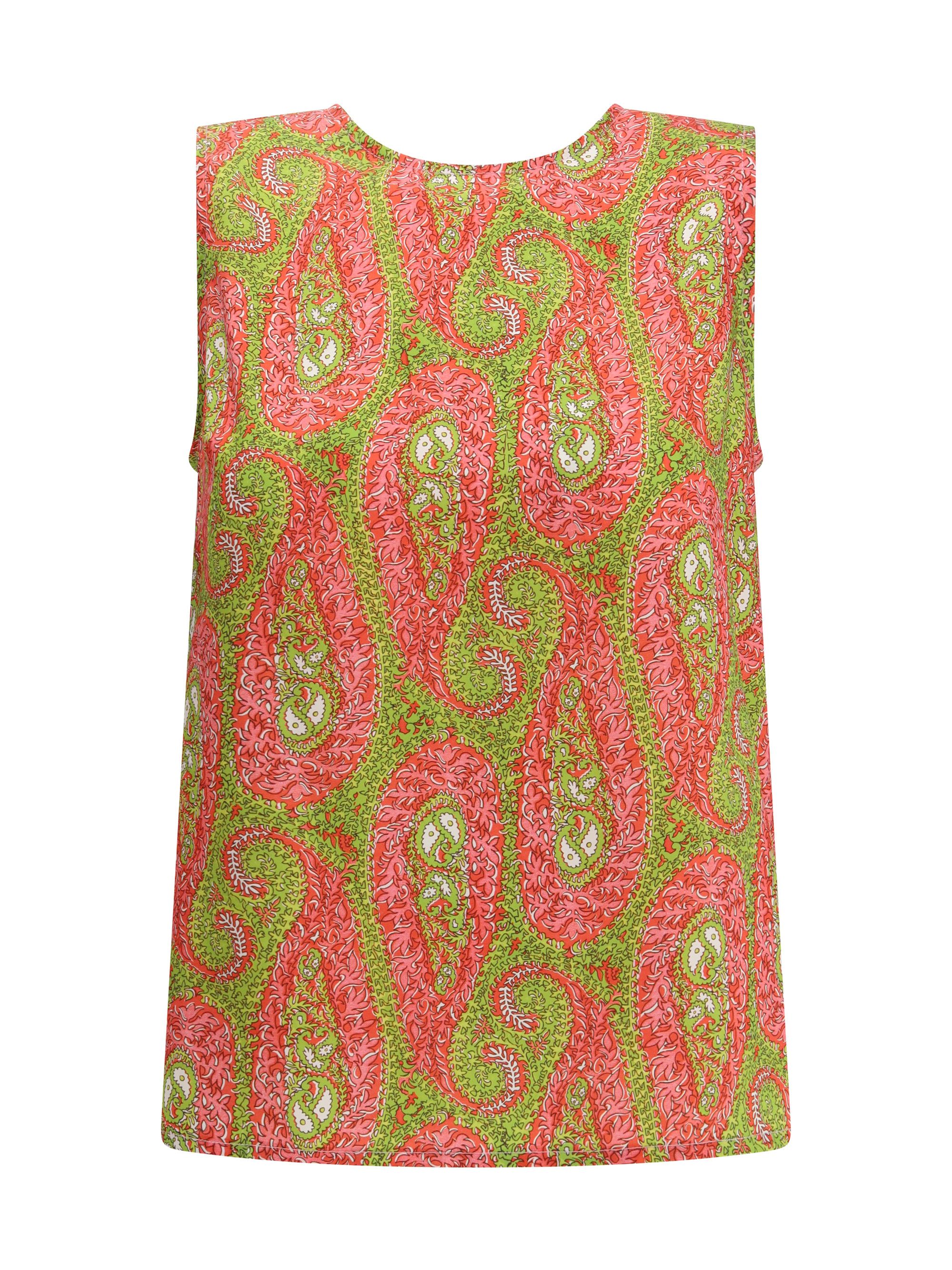 Twill Top with Paisley foliage motif