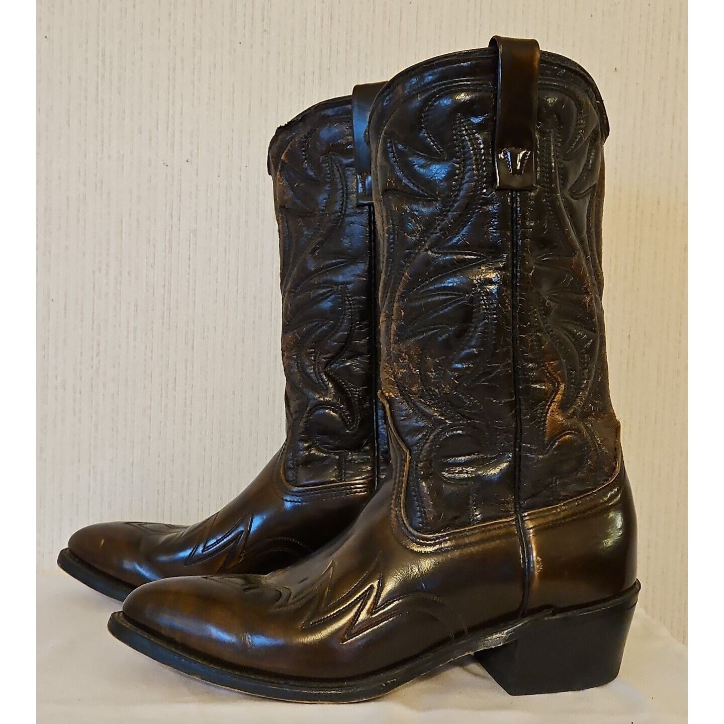 Hanover Hanover Western Boots Mens 9 D Brown Distressed Leather Cowb Size US 9 / EU 42 - 6 Thumbnail