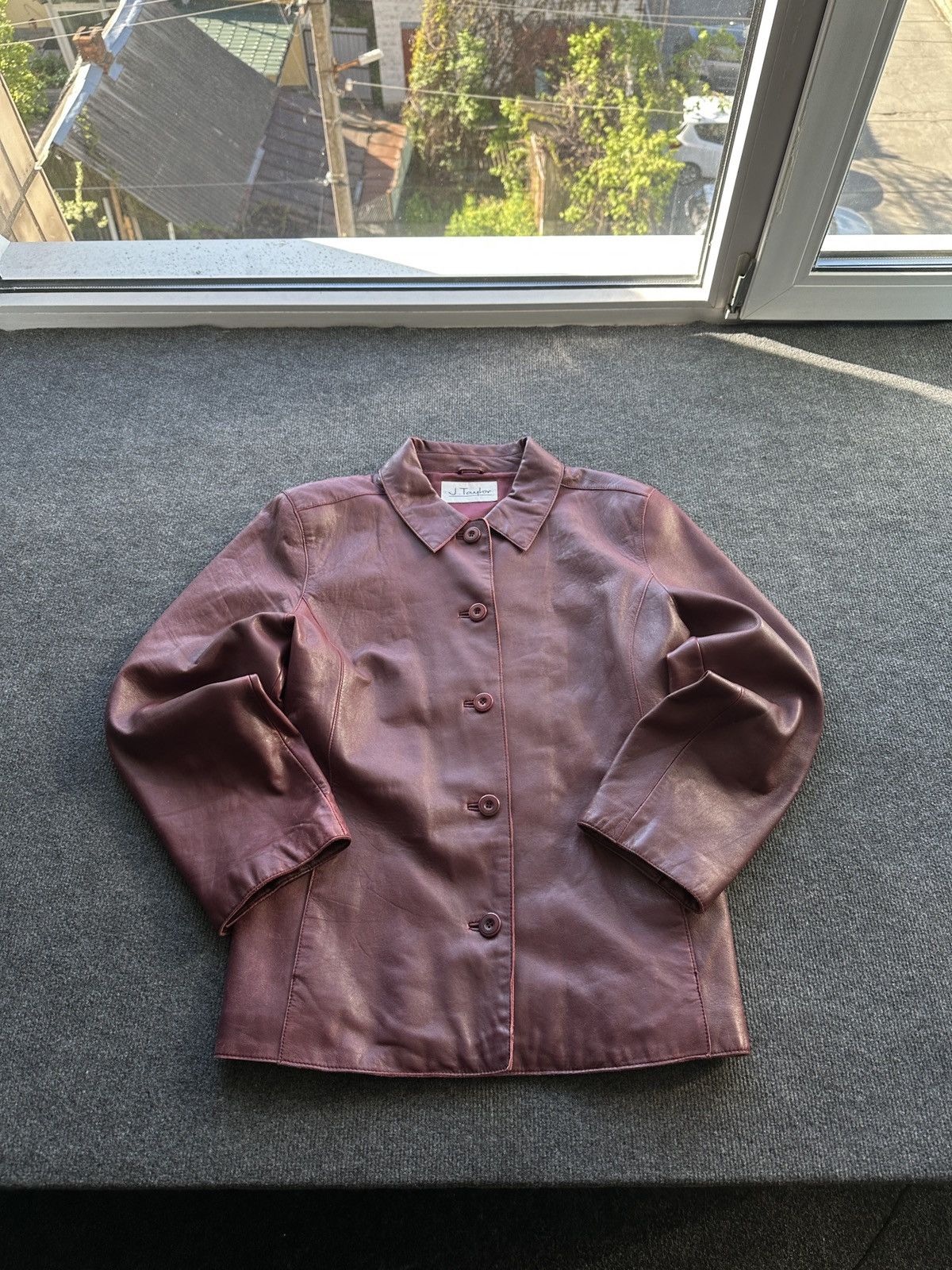 Other 🚨VNTG LEATHER JACKET COAT AVANT GARDE WESTERN DARK RED Size US M / EU 48-50 / 2 - 2 Thumbnail