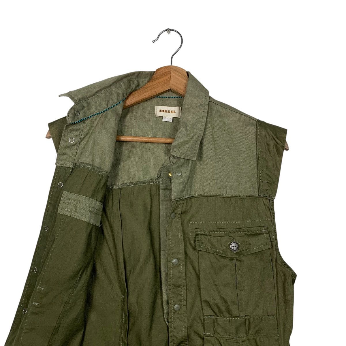 Diesel DIESEL Snap Button Green Vest #1671-C74 Size US M / EU 48-50 / 2 - 7 Thumbnail