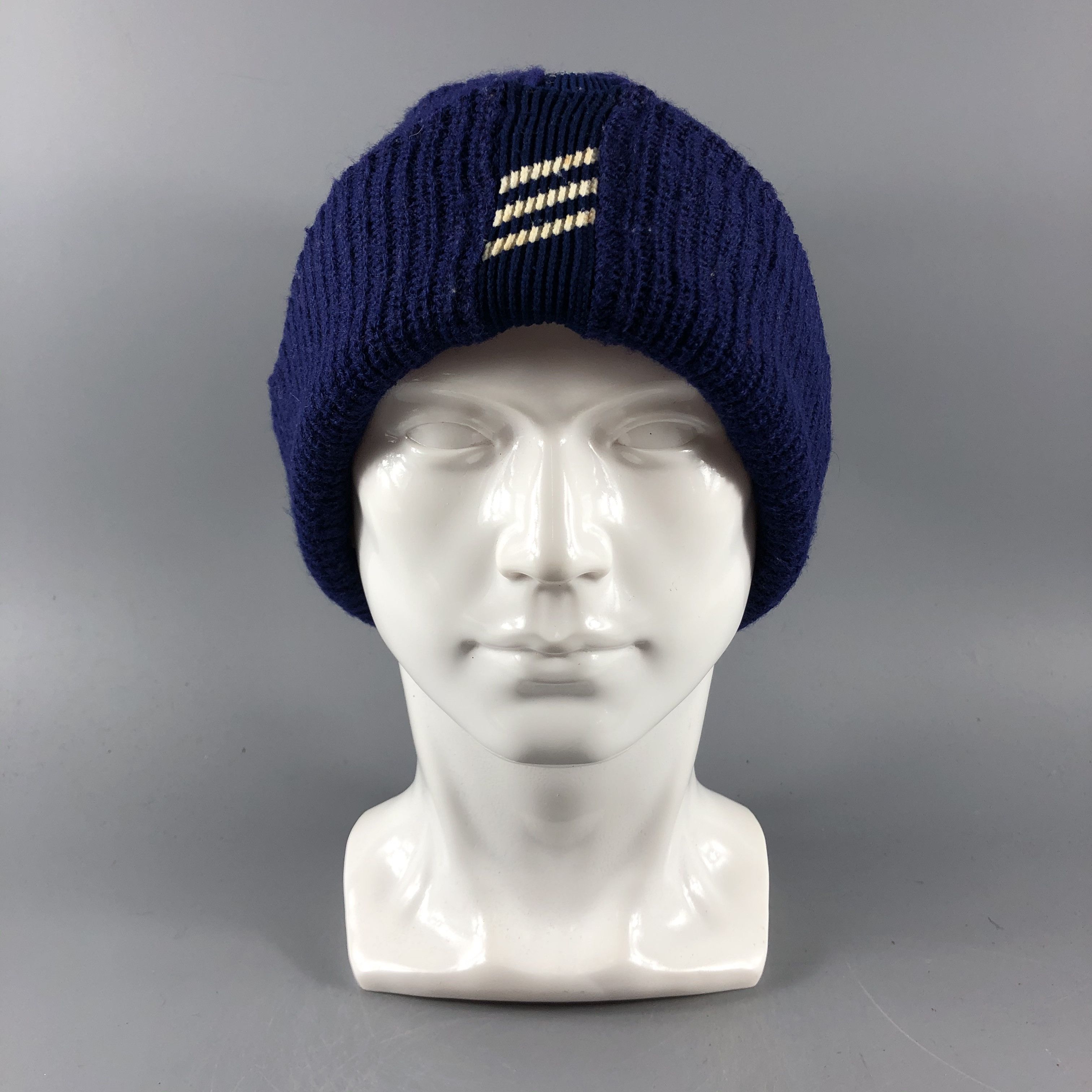 image of Vintage Unknown Hats Stripe Beanie Knit Snow Hat Snow Cap B783, Men's