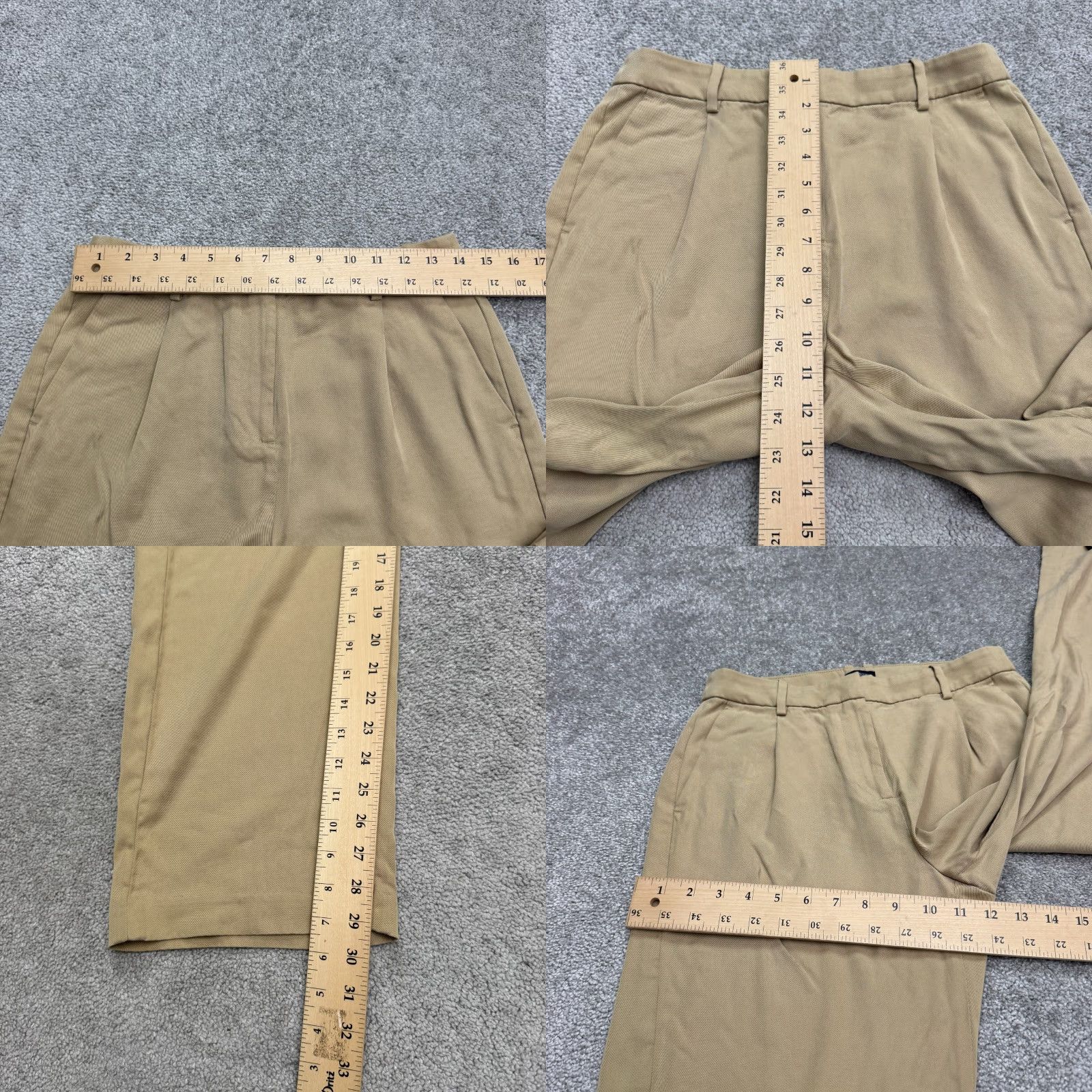 J.Crew J.CREW Factory Twill Wide-Leg Pants Womens 2 Tan Brown Pleated 28x29.5 Dress Pants Workwear Size 26" / US 2 / IT 38 - 8 Thumbnail