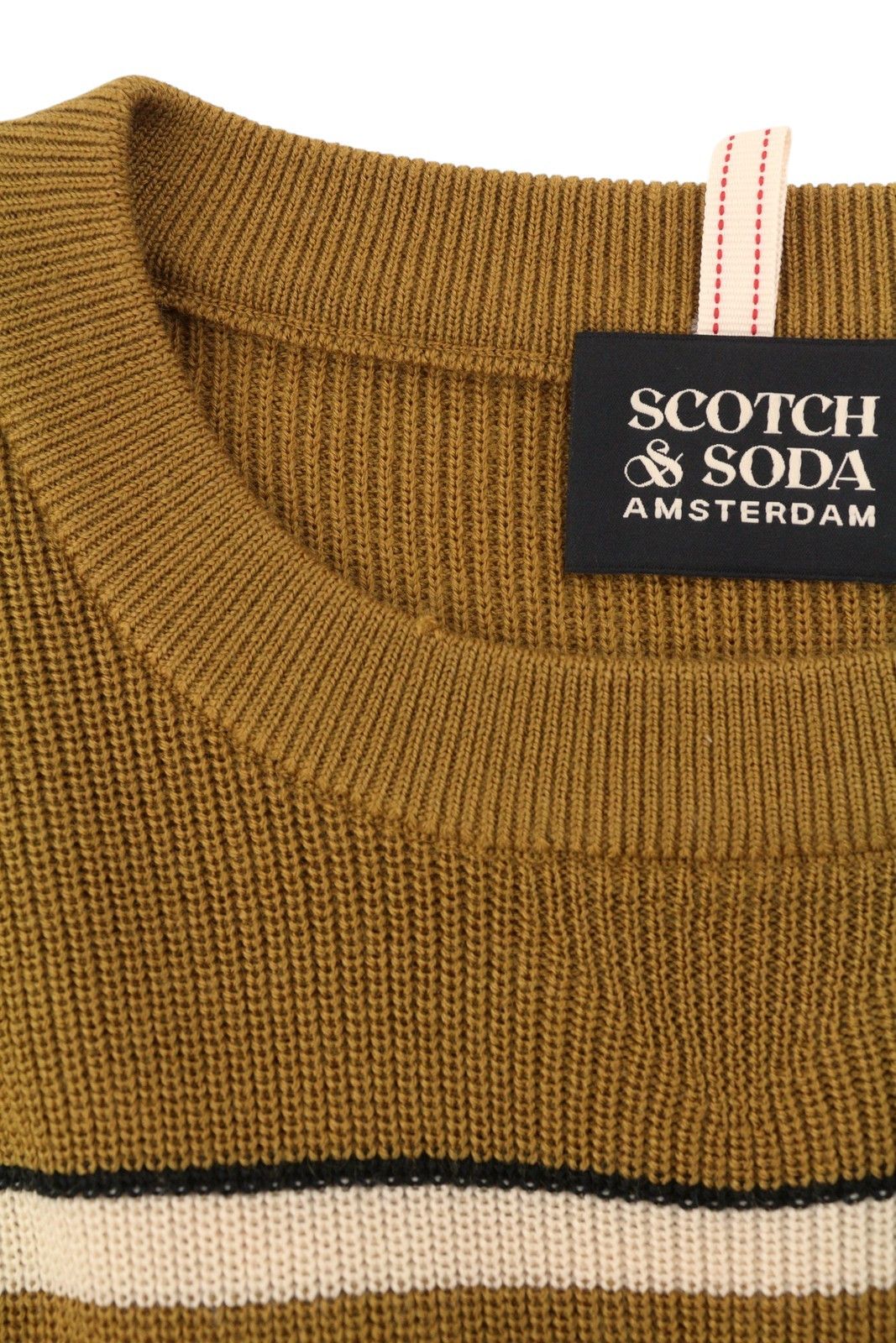 Scotch & Soda L Brown Striped Wool Crew Neck Jumper 88570 Size US L / EU 52-54 / 3 - 5 Thumbnail