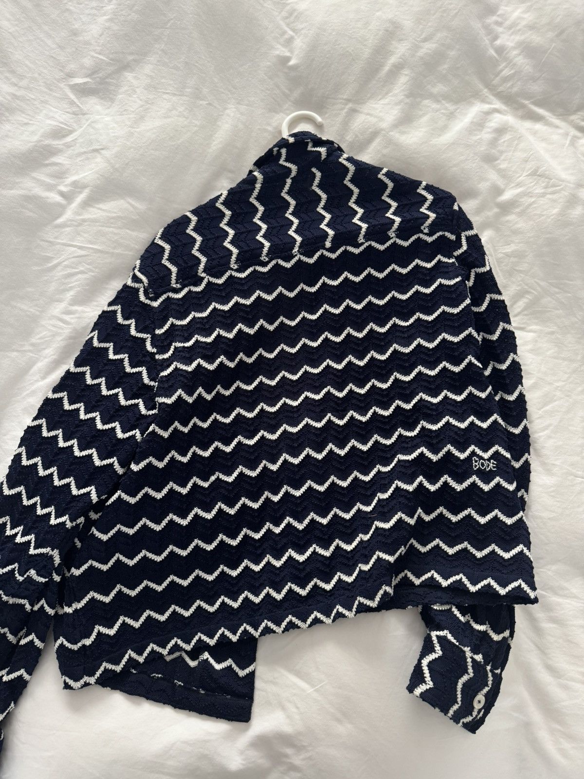 Bode Bode Zig Zag LS Shirt Blue / White (Medium) Size US M / EU 48-50 / 2 - 3 Thumbnail