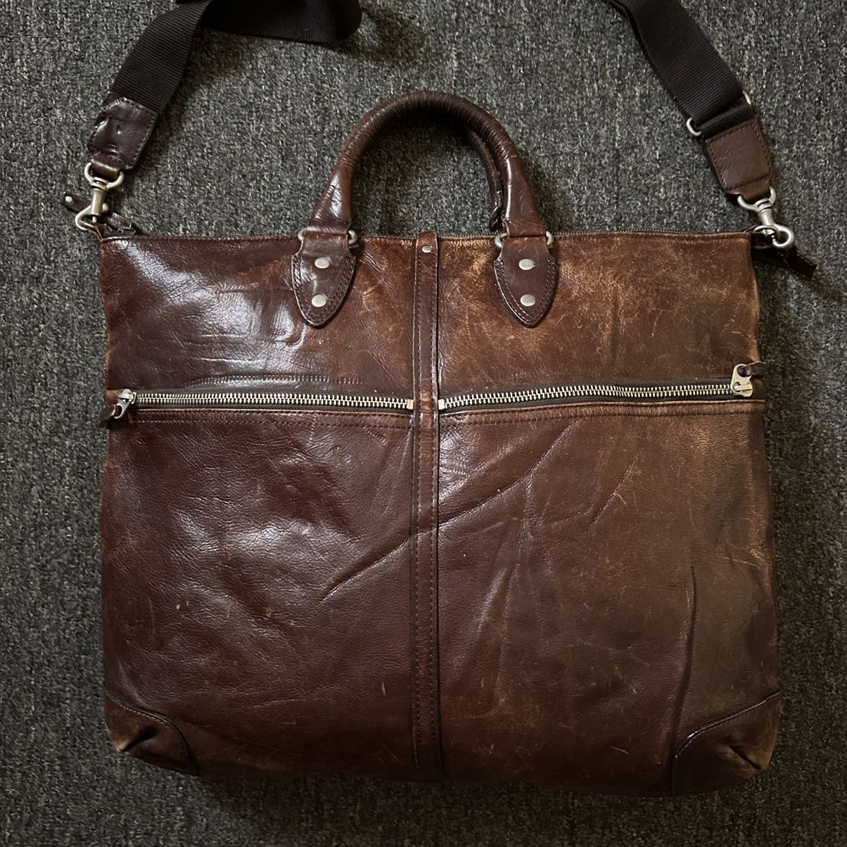 Japanese Brand ARTBERG JAPAN 2 WAY LEATHER BAG Size ONE SIZE - 3 Thumbnail