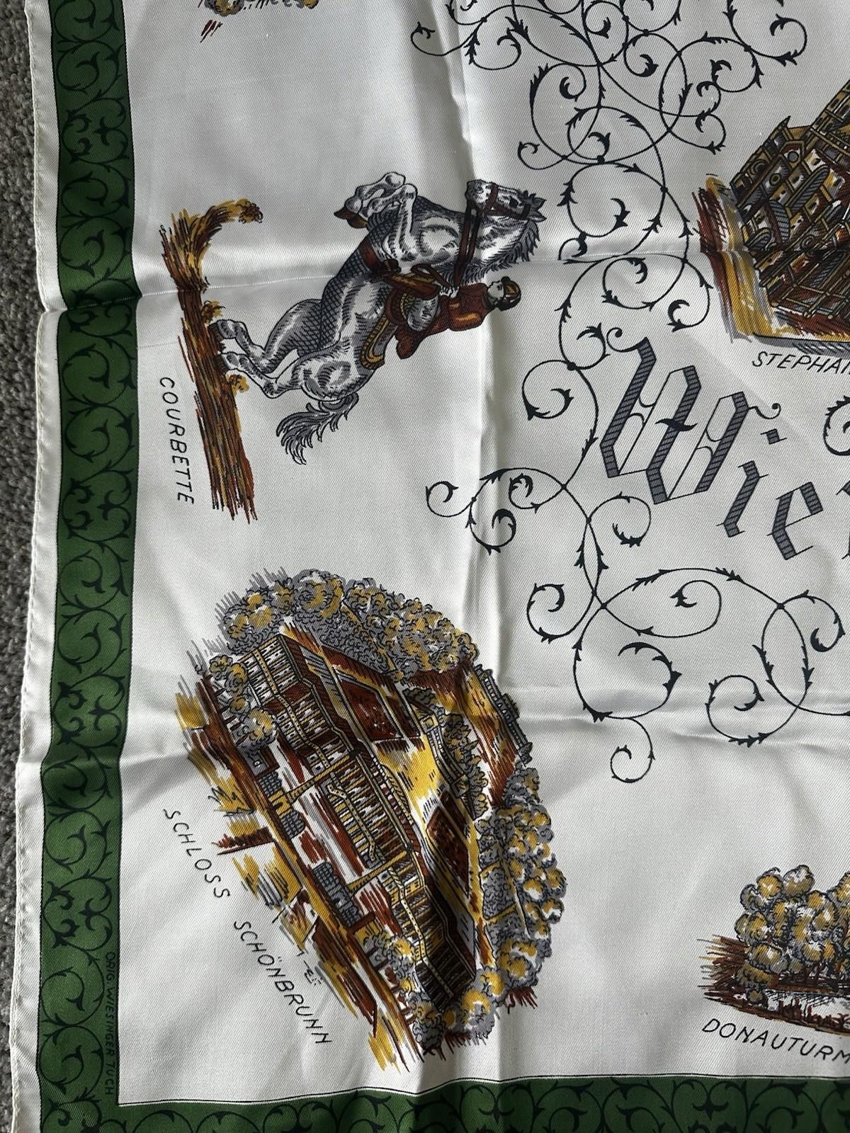 The Unbranded Brand Original Wiesinger Tuch Wien Vienna Silk Scarf Horse Vintage Size ONE SIZE - 3 Thumbnail