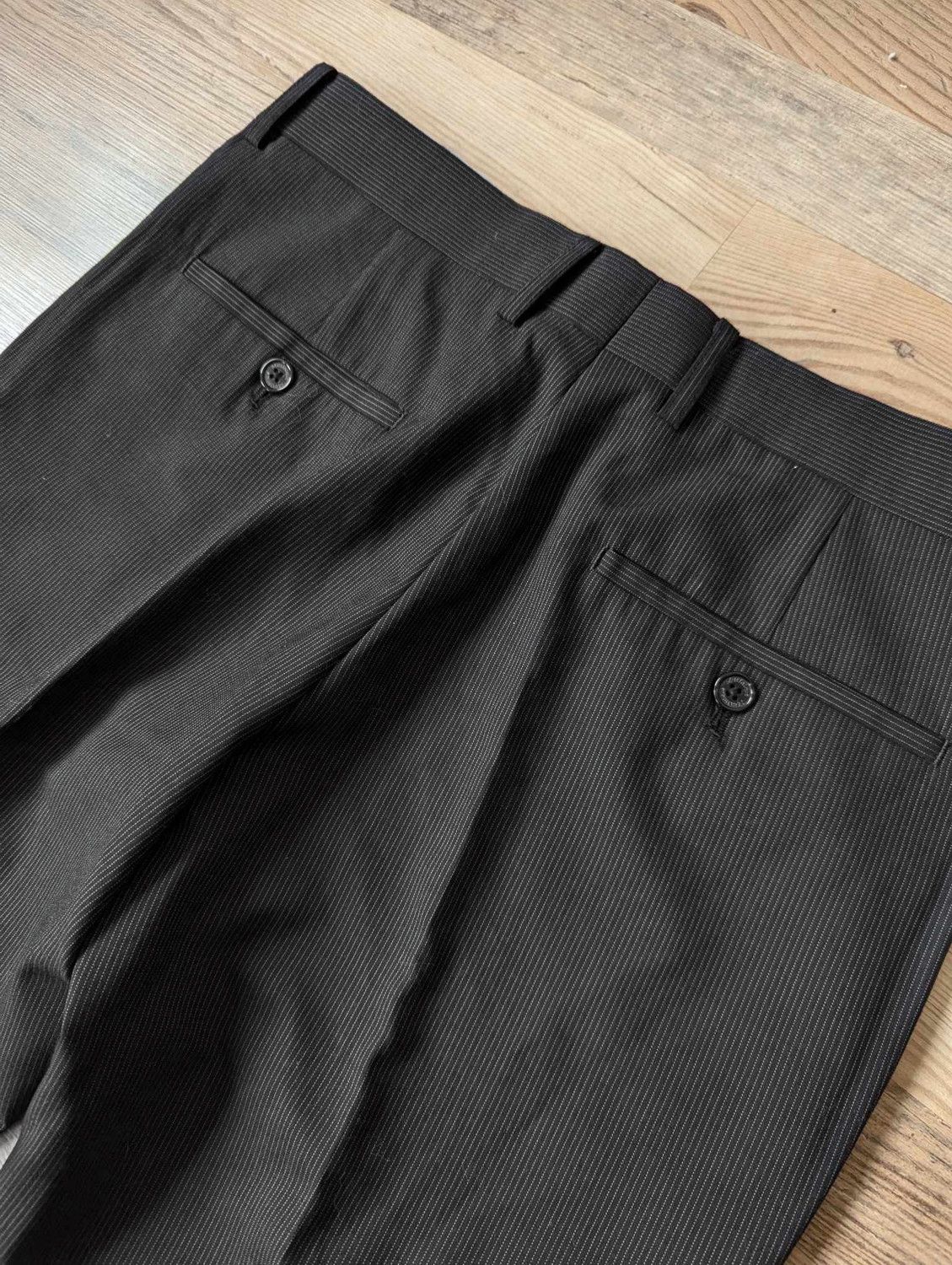 Matinique Matinique Wool Striped Black Dress Pants Slim 31 Size US 31 - 4 Thumbnail