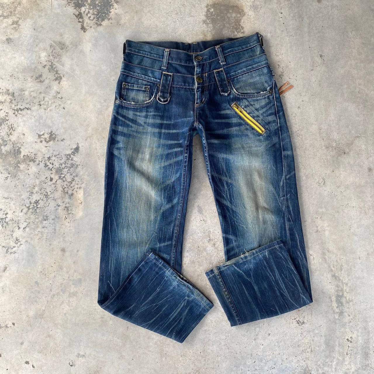 Vintage RARE WRANGLER DOUBLE WAIST RUSTY THUNDERSTORM GHOST CLAWMARK Size US 30 / EU 46 - 4 Thumbnail