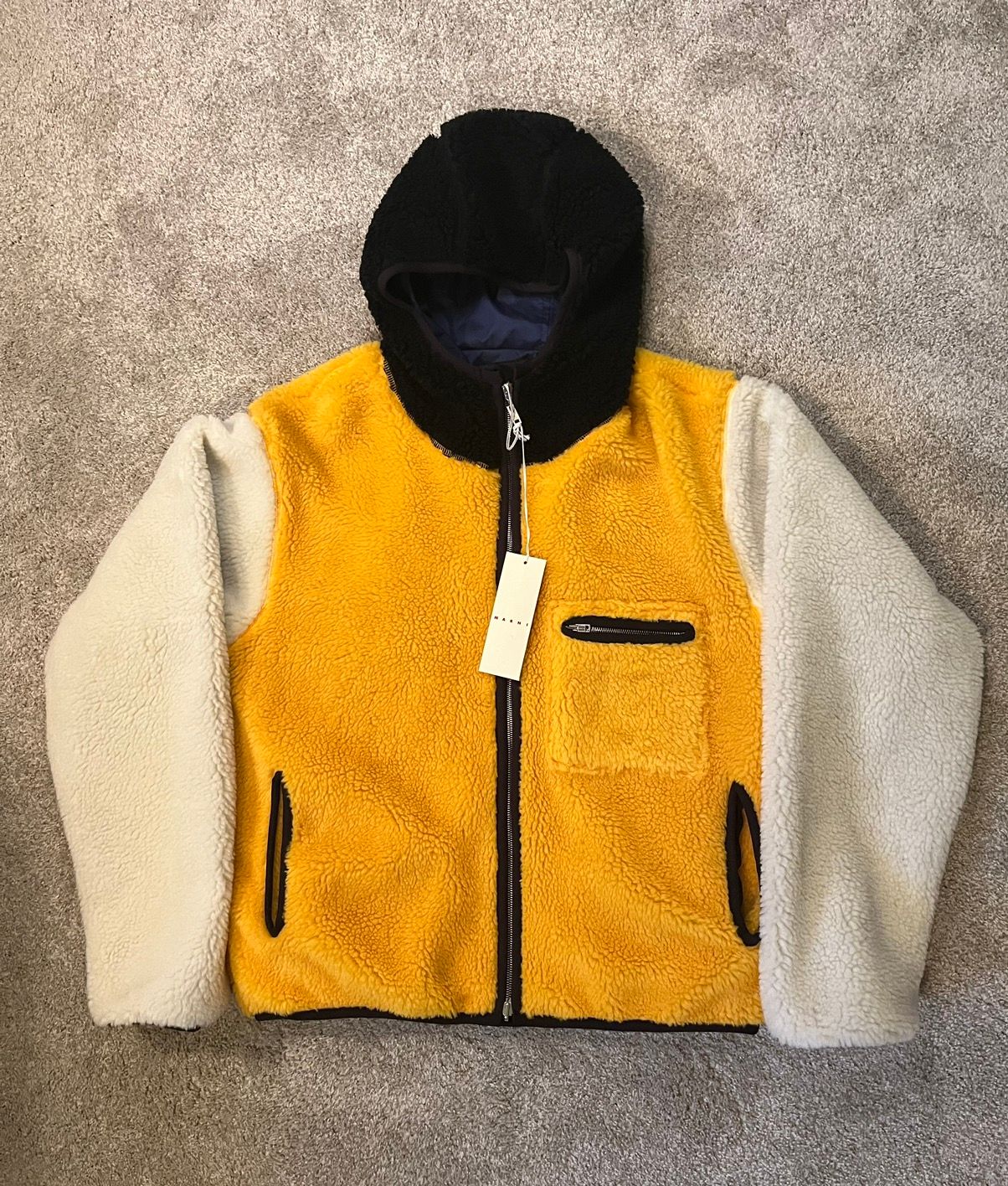 Pre-owned Marni Colorblock Reversible Jacket In Yellow