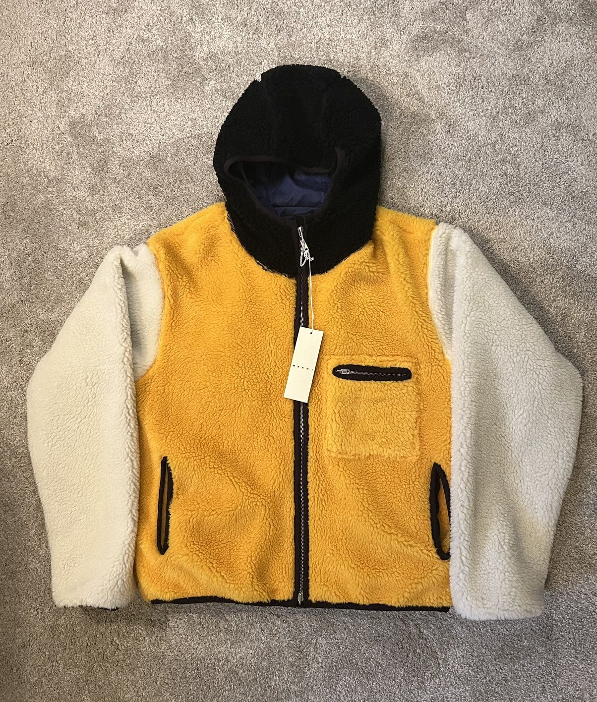 image of Marni Colorblock Reversible Jacket in Yellow, Men's (Size Large)