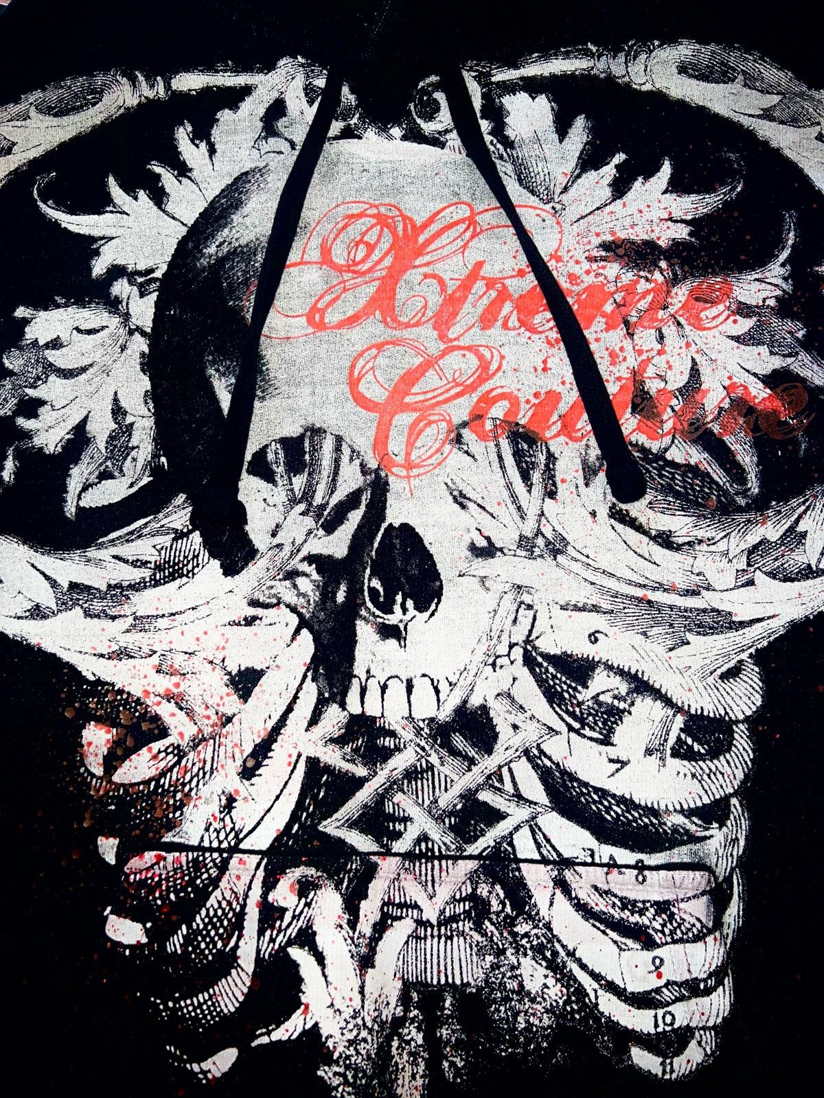 Affliction Extreme Couture Affliction Blood Splattered Skeleton Hoodie Size US XXL / EU 58 / 5 - 3 Thumbnail