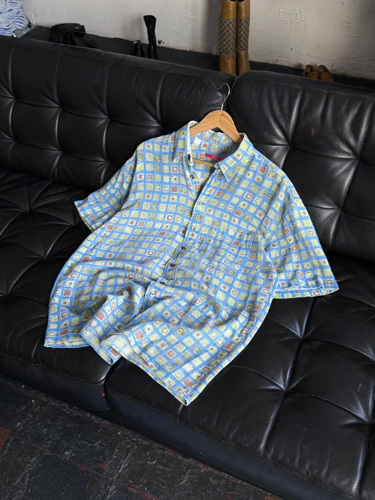 Vintage Vintage Ahlemeyer Crazy Pattern Abstract Textur Button Shirt Size US XL / EU 56 / 4 - 3 Thumbnail