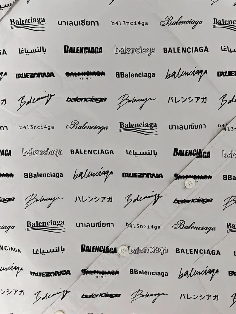 Balenciaga Balenciaga size 38 23ss Full Letter Logo Long Sleeve Shirt Size US M / EU 48-50 / 2 - 5 Thumbnail