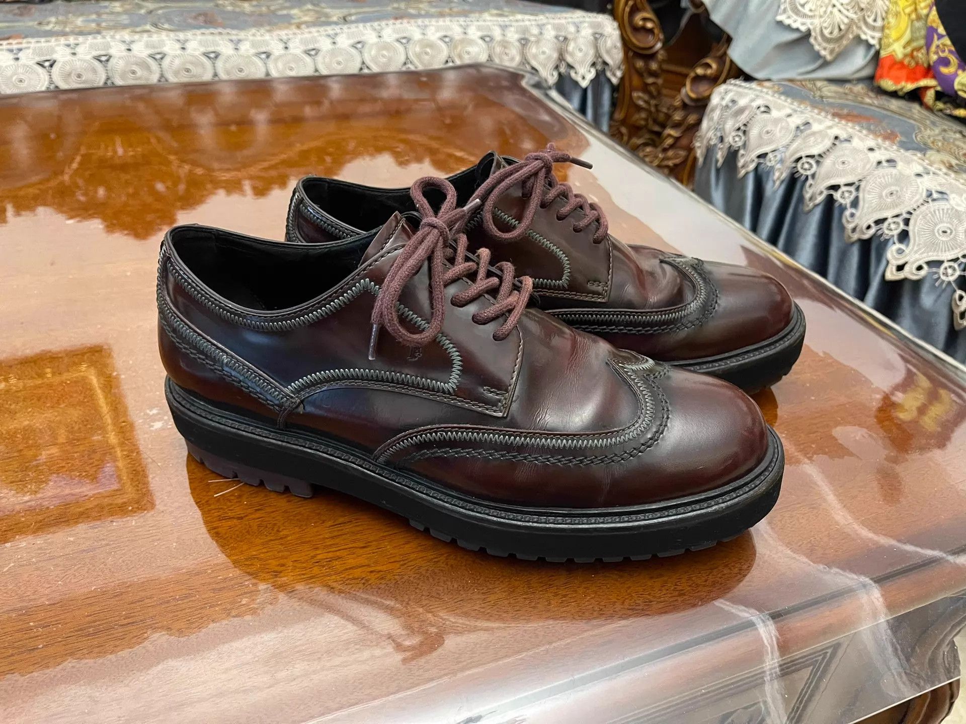 Tod's TOD'S Burgundy Casual Leather Shoes US7 Hidden Lift Size US 7 / EU 40 - 1 Thumbnail