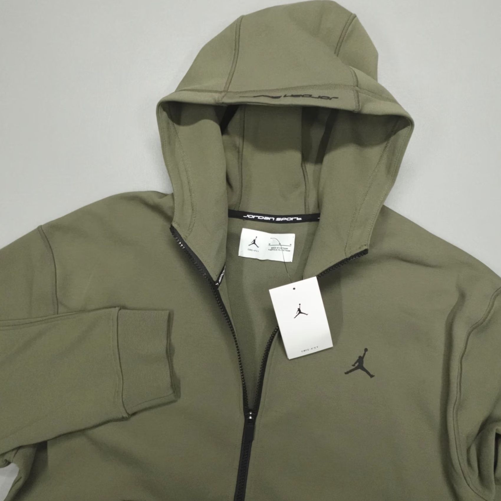 Nike Air Jordan Dri-Fit Sport Hoop Fleece Zip Hoodie Men's M Olive FV8602-222 Size US M / EU 48-50 / 2 - 2 Thumbnail