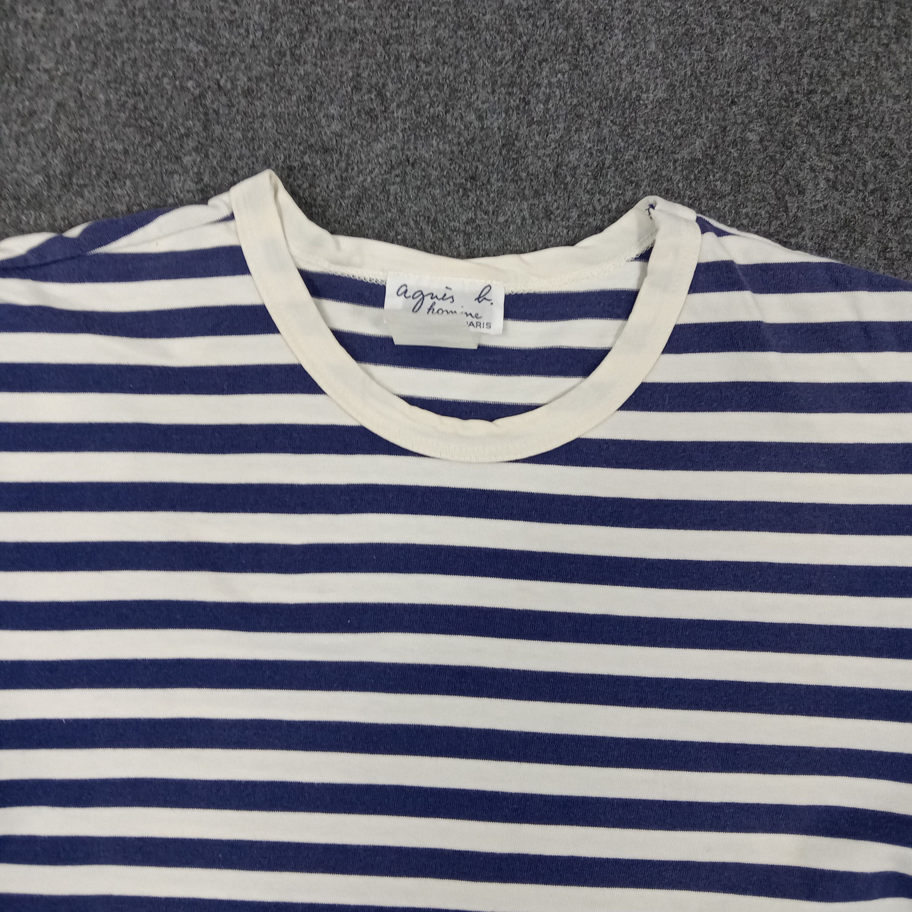 Vintage × agnes b. Agnes B. Homme Designer Brand Stripes Tshirt Size US M / EU 48-50 / 2 - 2 Thumbnail