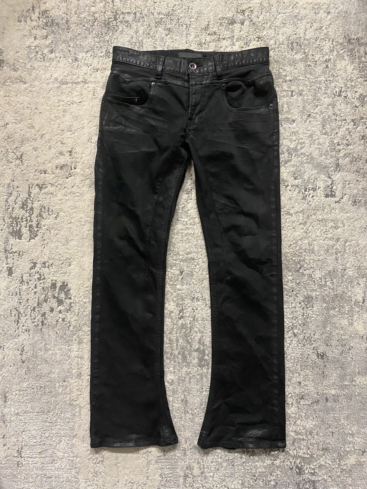 image of Jack Rose - Black Waxed Flare Denim, Men's (Size 32)