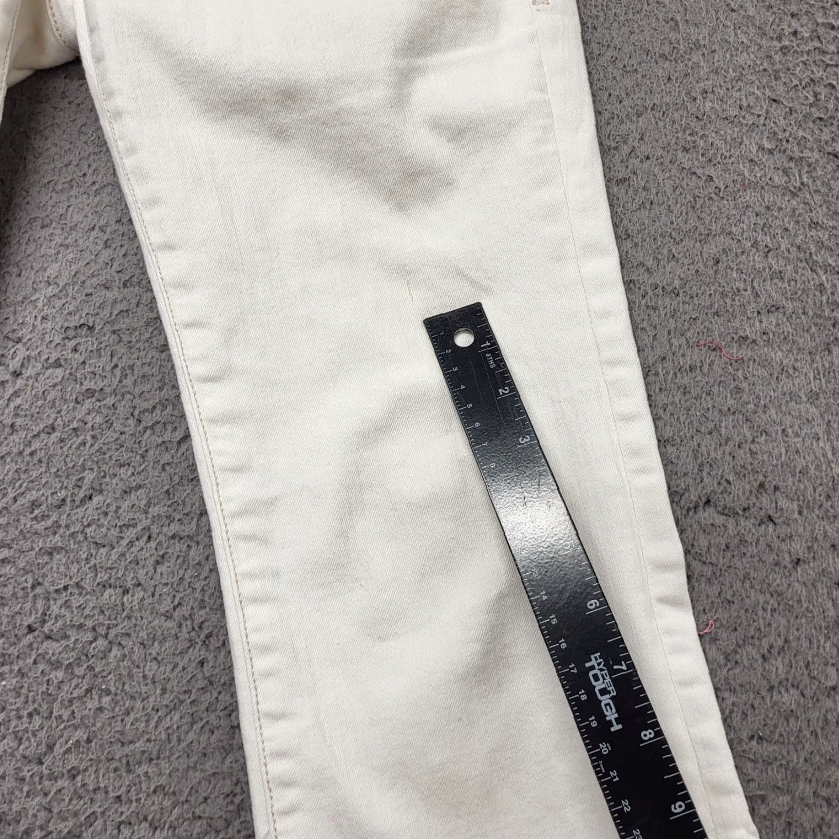 Denime L.A Idol USA Capris Women's Size 11 W33-L21 Ivory Denim Straight Leg Jeans READ Size 32" / US 10 / IT 46 - 4 Thumbnail
