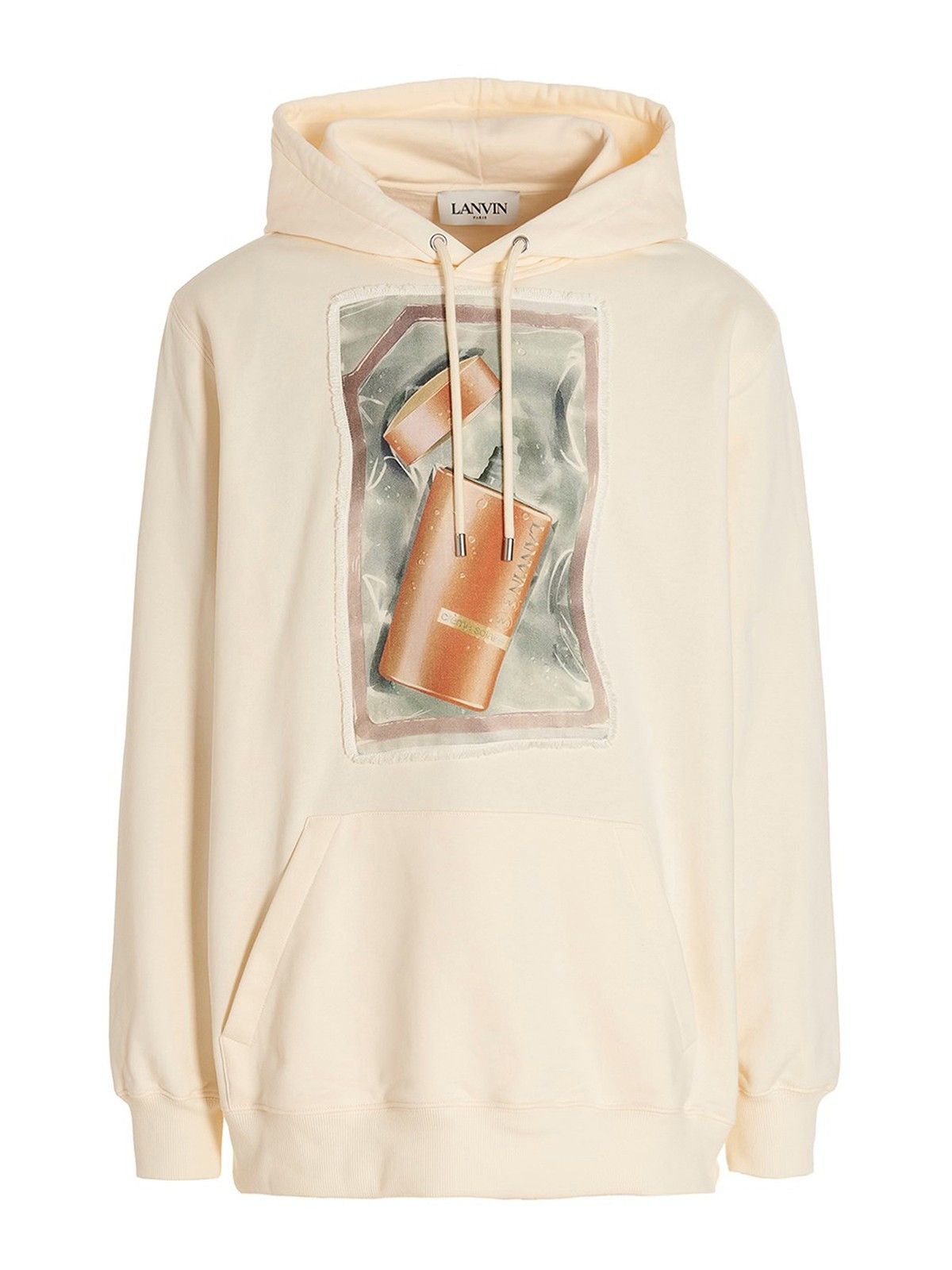 Lanvin o1y0225 Embellished Logo Hoodie in Ivory Size US S / EU 44-46 / 1 - 1 Thumbnail