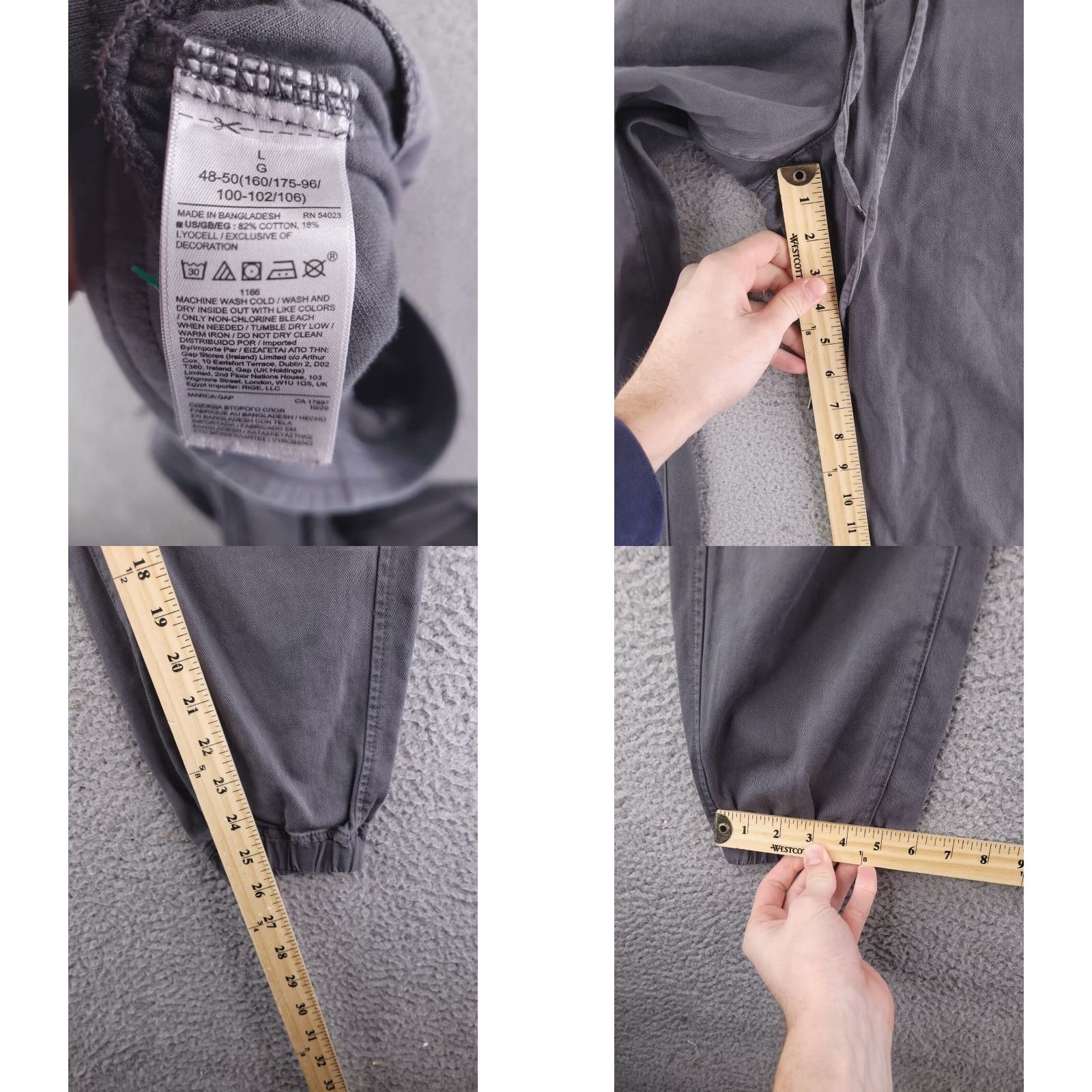Gap Gap Mens Large Gray Crop Sweatpants - Sweatpants - Gap - Pants - L - Gray - Activewear - 90s / --- Size US 33 - 8 Thumbnail