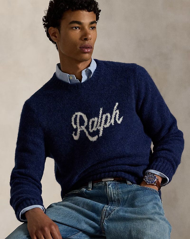 Polo Ralph Lauren Polo Ralph Lauren The Ralph Logo Sweater Navy XL Alpaca Wool Size US XL / EU 56 / 4 - 1 Thumbnail