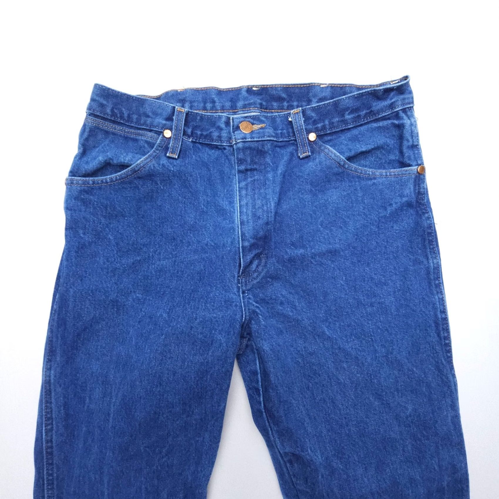 Wrangler Wrangler Cowboy Cut 13MWZ Jeans Mens 34 x 30 Dark Wash Blue Cotton Regular Straight 5-Pocket USA Cowboy Mens Size US 34 / EU 50 - 4 Thumbnail