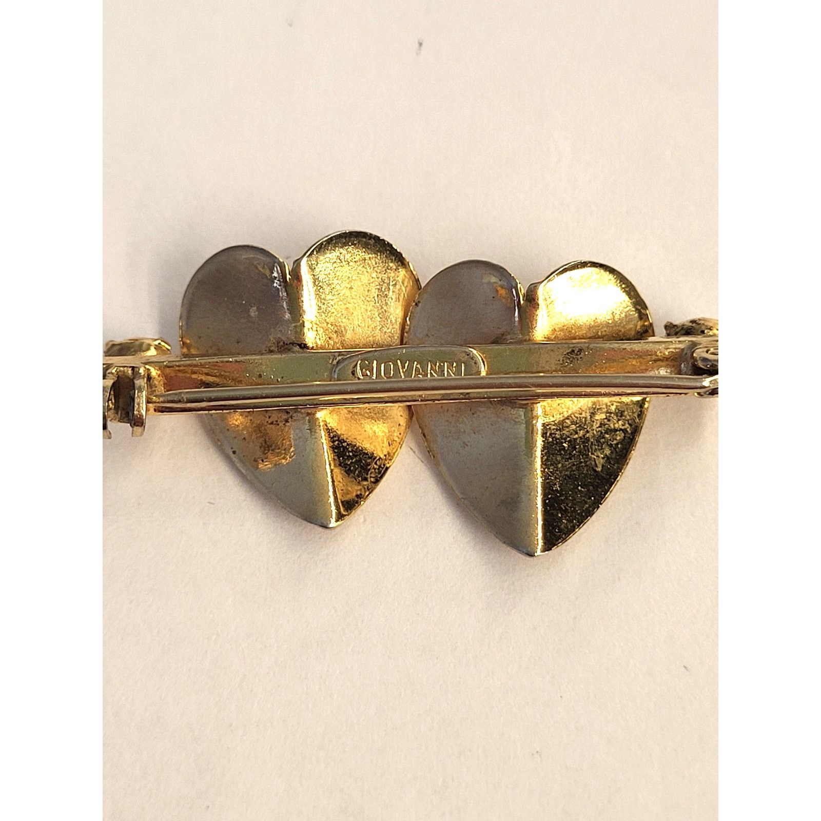 & Other Stories VTG Giovanni Heart Brooch w/Pearls Signed Gold Size ONE SIZE - 4 Thumbnail