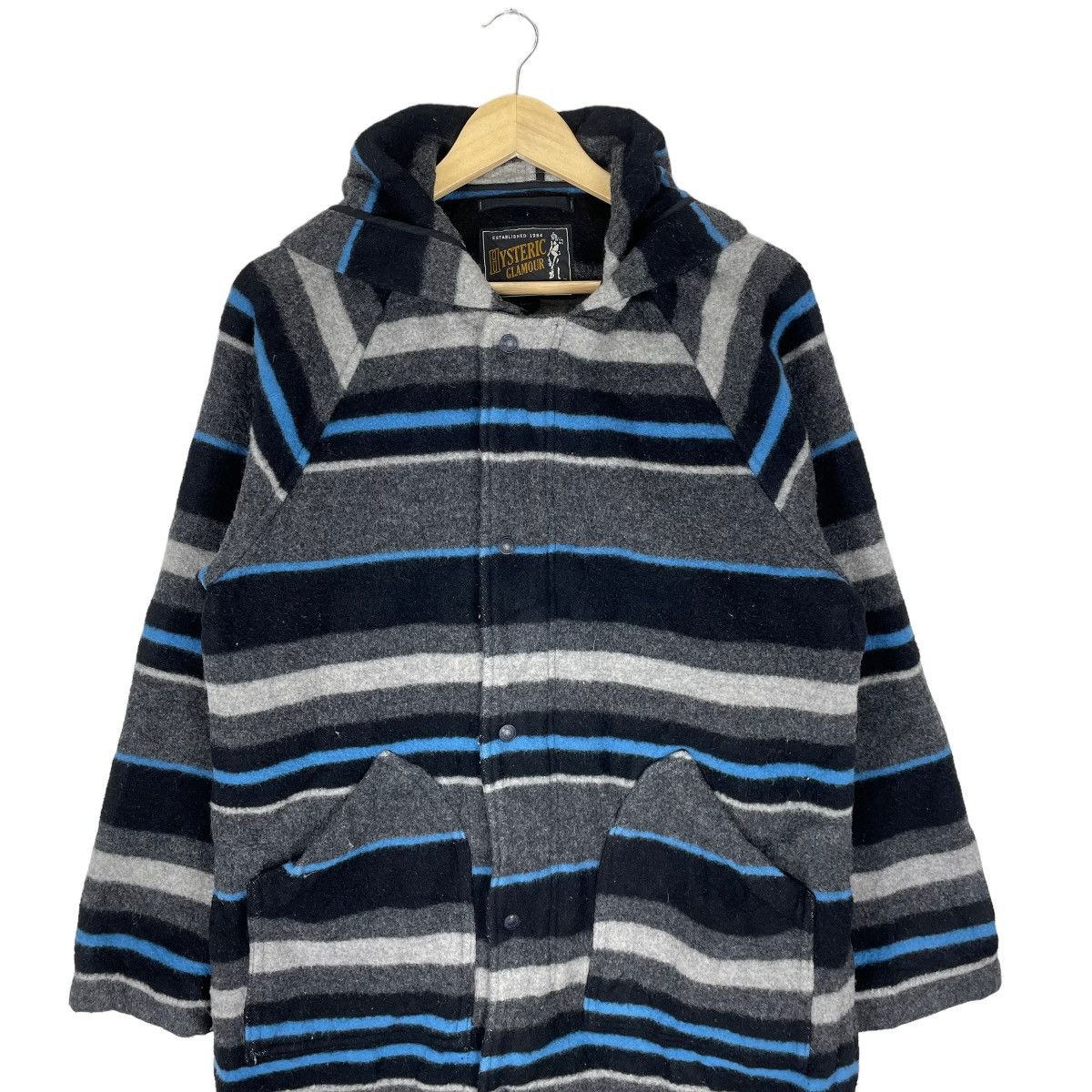 Hysteric Glamour 🔥HYSTERIC GLAMOUR HOODIE STRIPES LONG JACKET Size L / US 10 / IT 46 - 3 Thumbnail