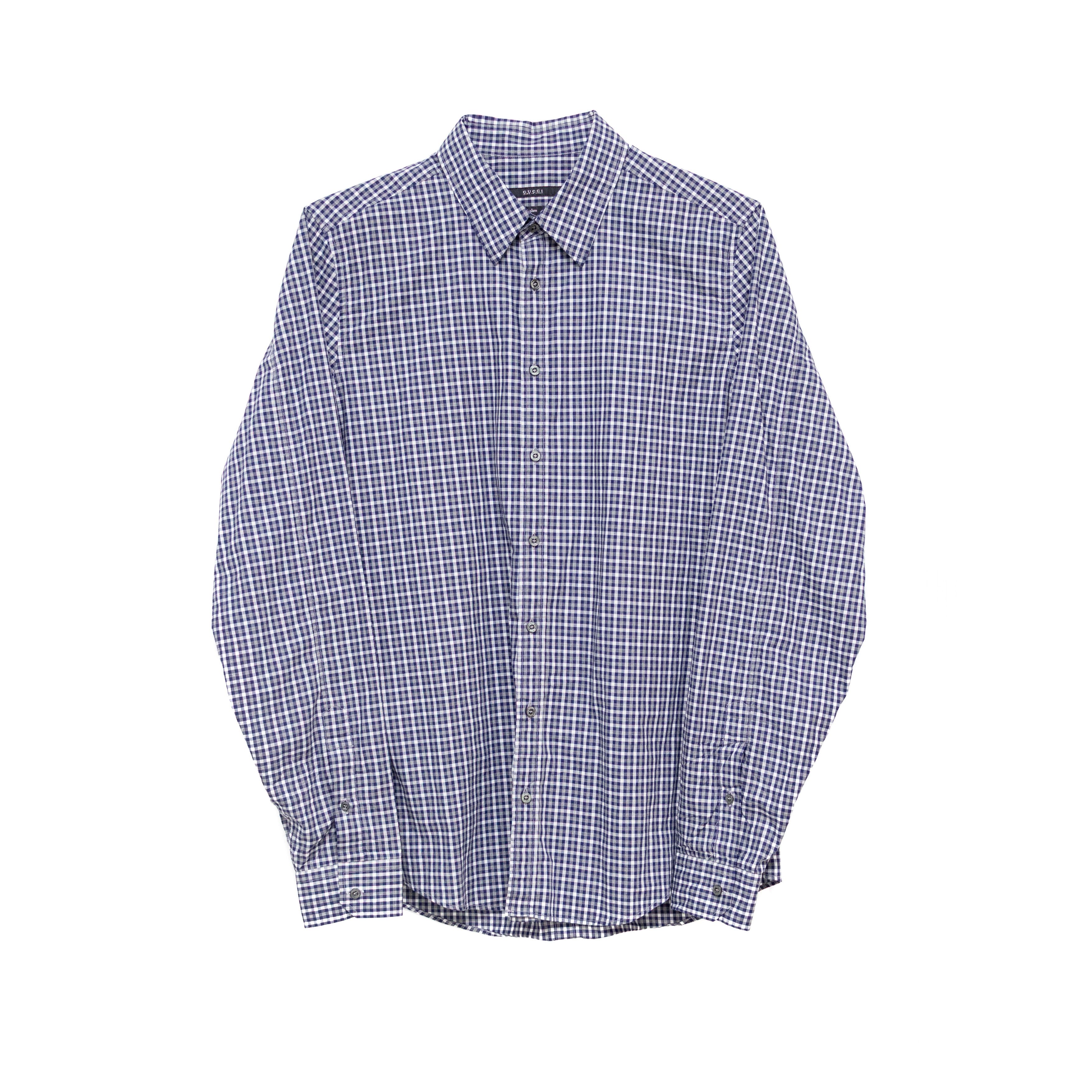 Gucci Gucci Men’s Slim Fit Gingham Check Dress Shirt Tom Ford Era Size US L / EU 52-54 / 3 - 1 Thumbnail